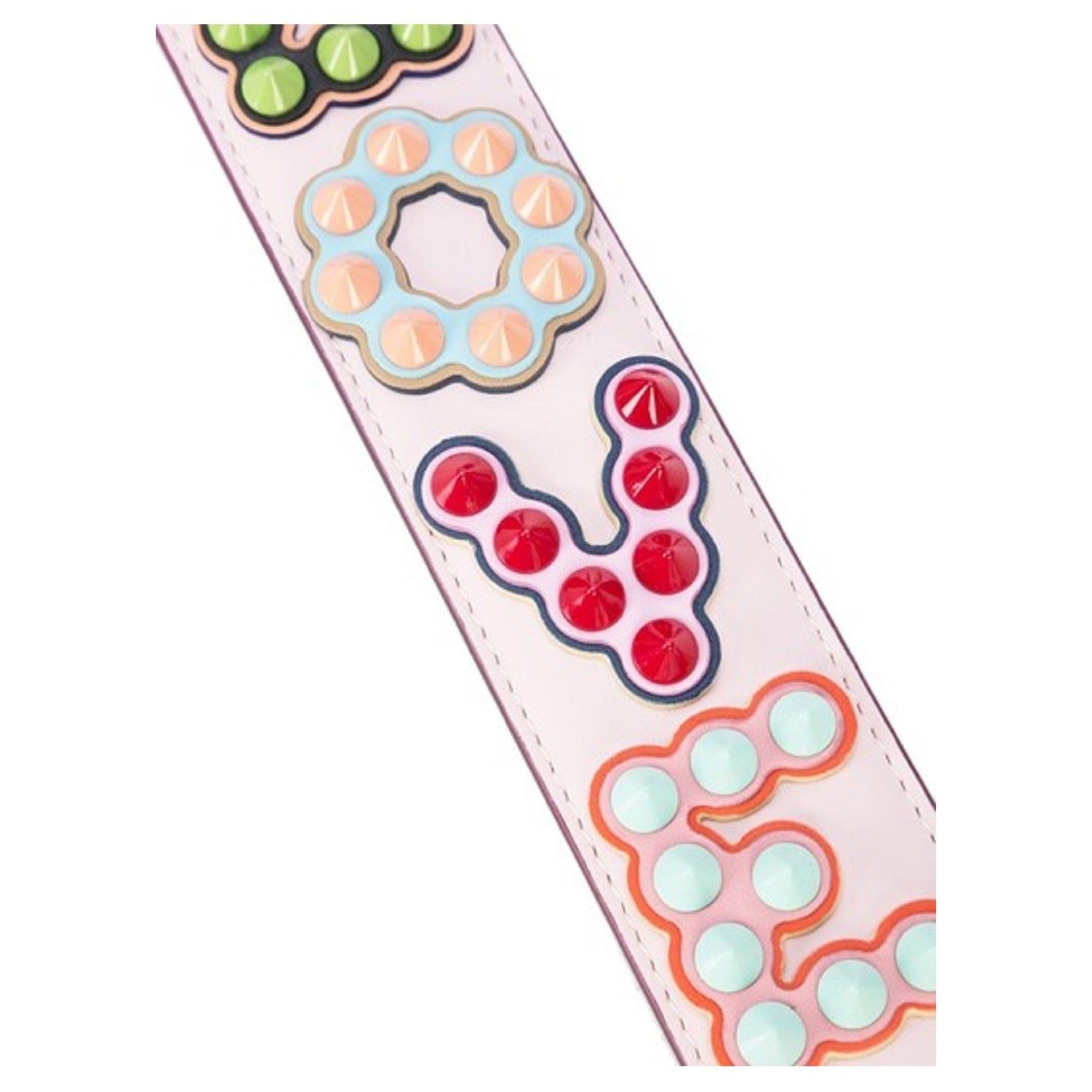 Fendi Mini Strap You Pink Peonia Multicolor "LOVE" Studded Leather