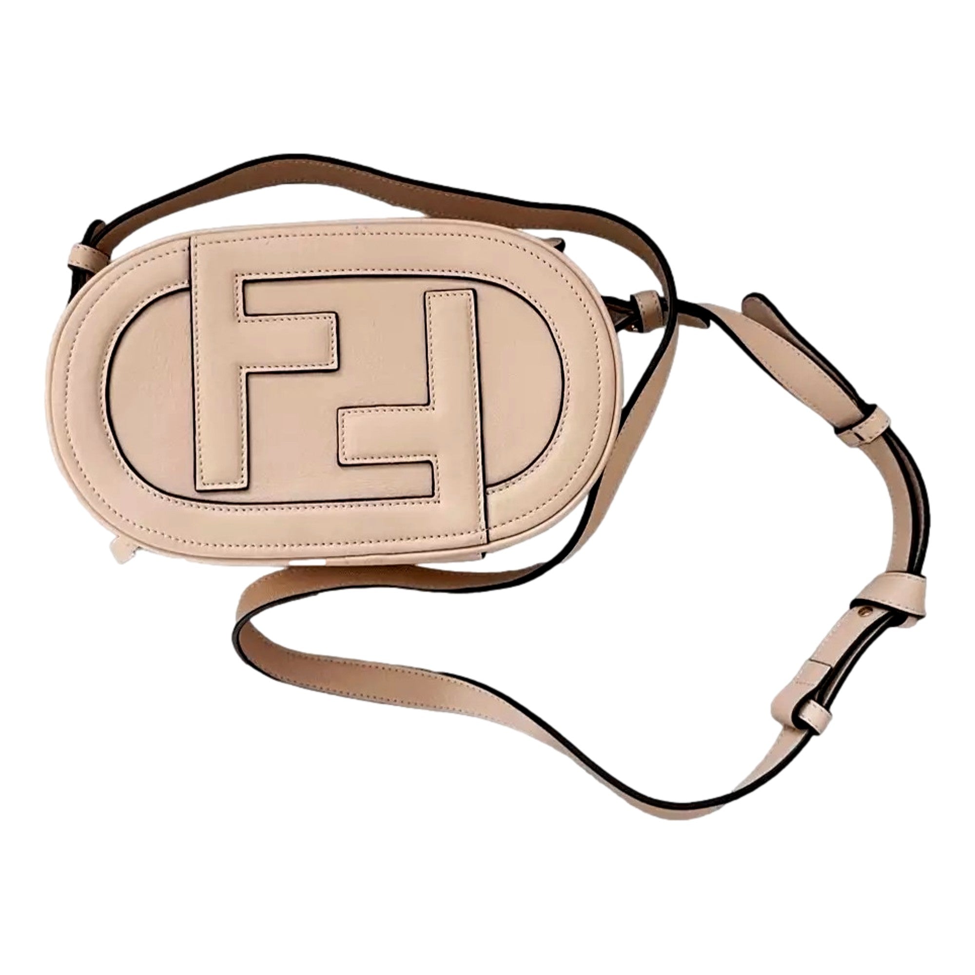 Fendi O Lock Mini Shoulder Crossbody Bag Light Rose Pink Calfskin