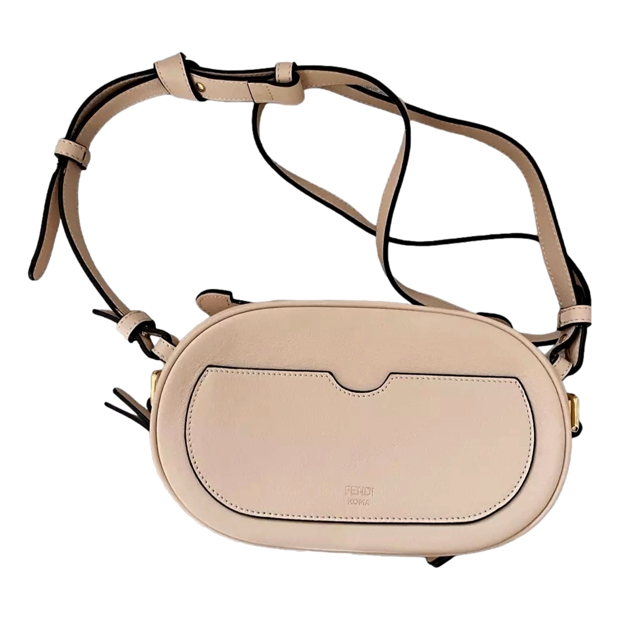Fendi O Lock Mini Shoulder Crossbody Bag Light Rose Pink Calfskin