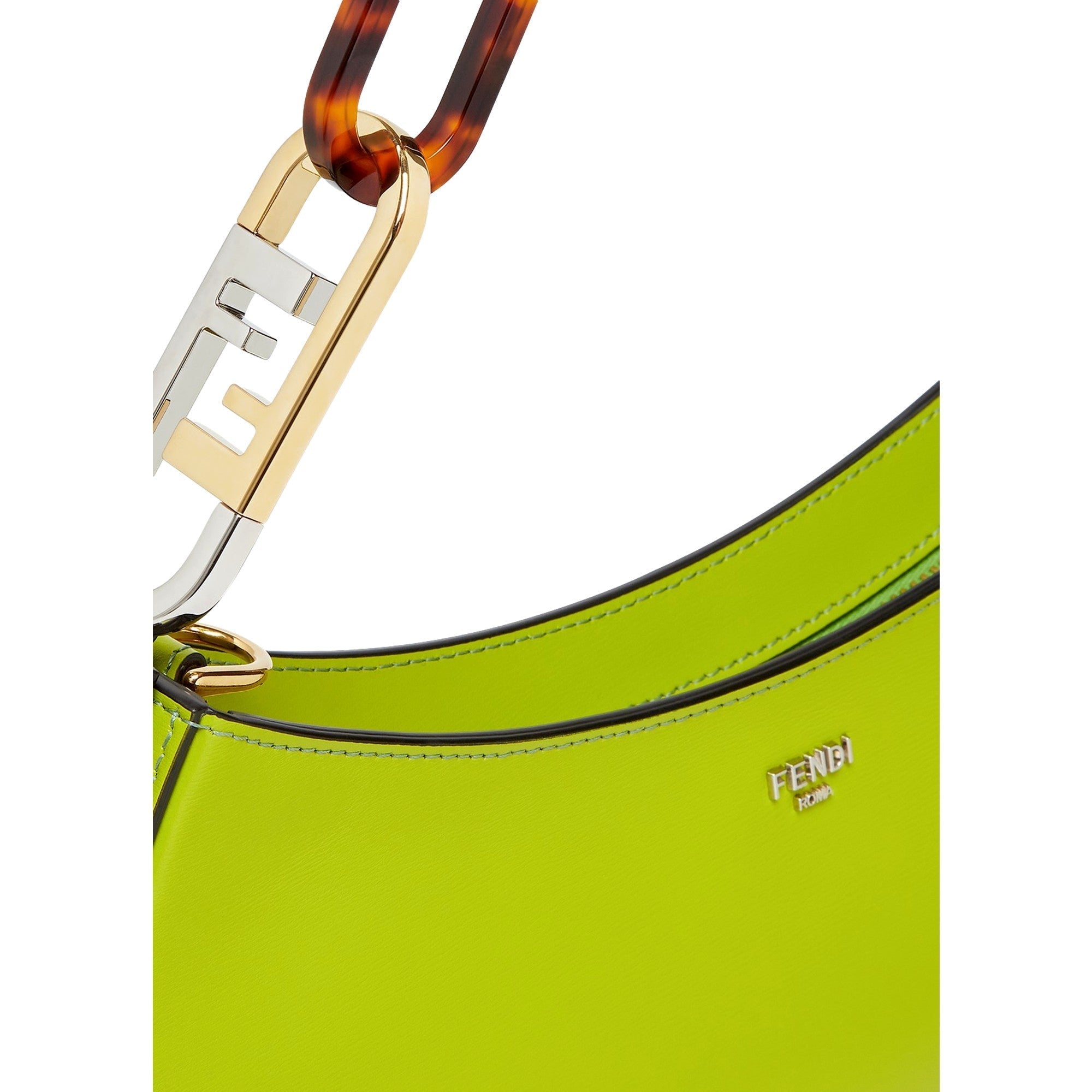 Fendi O’Lock Swing Shoulder Bag Wasabi Green Calfskin Leather