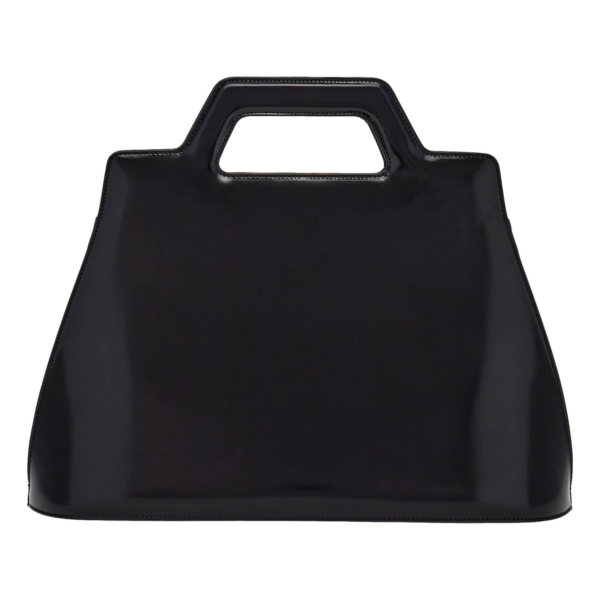 Ferragamo Wanda Black Patent Leather Top Handle Handbag