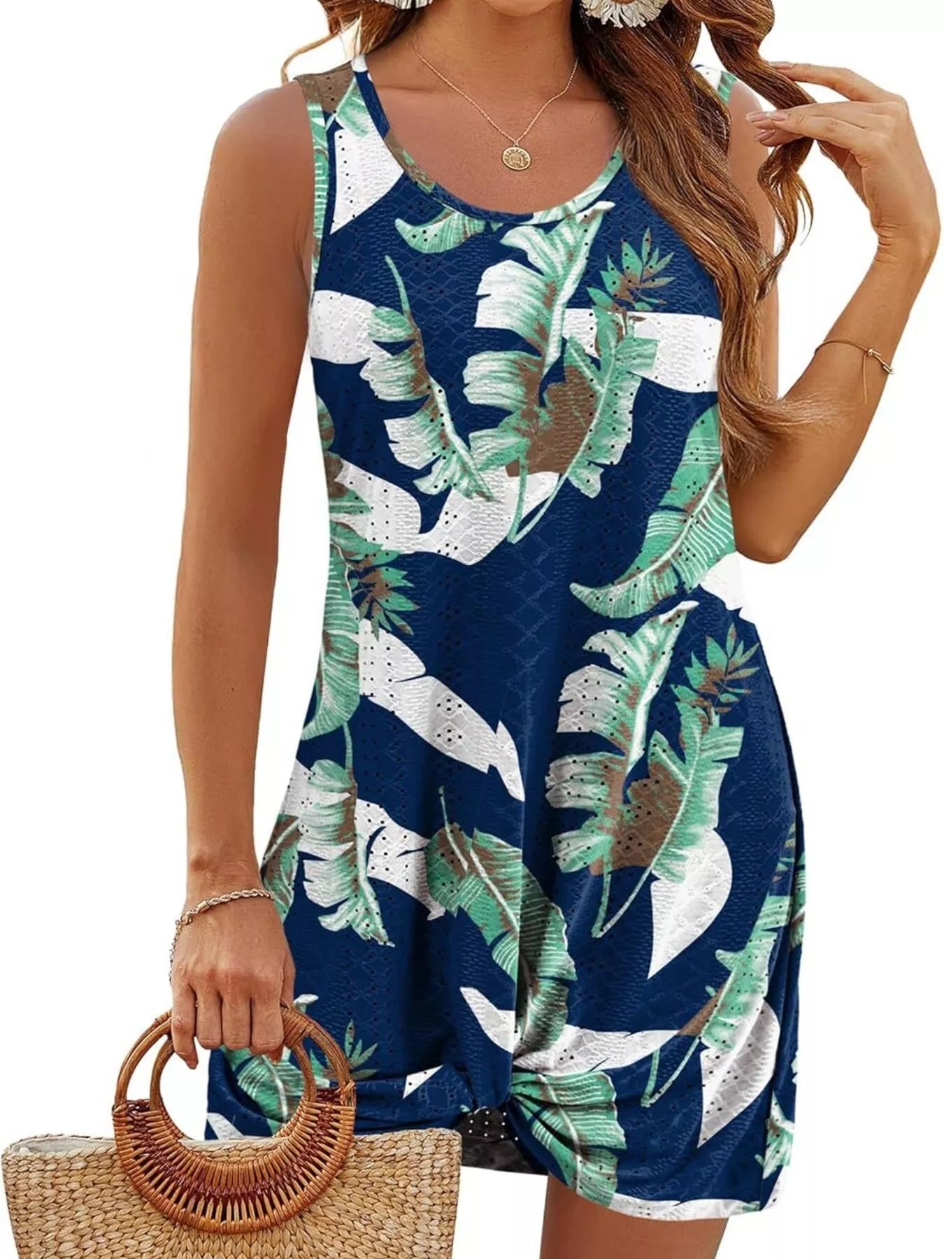 Sleeveless Knotted Hem Tank Dress