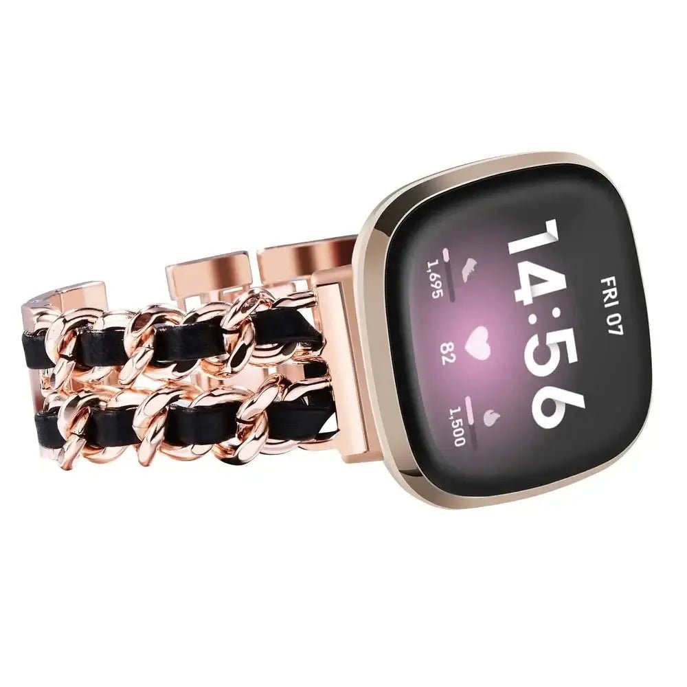 Fitbit Versa & Sense Leather Metal Band - Luxurious Design - Overture Gifts
