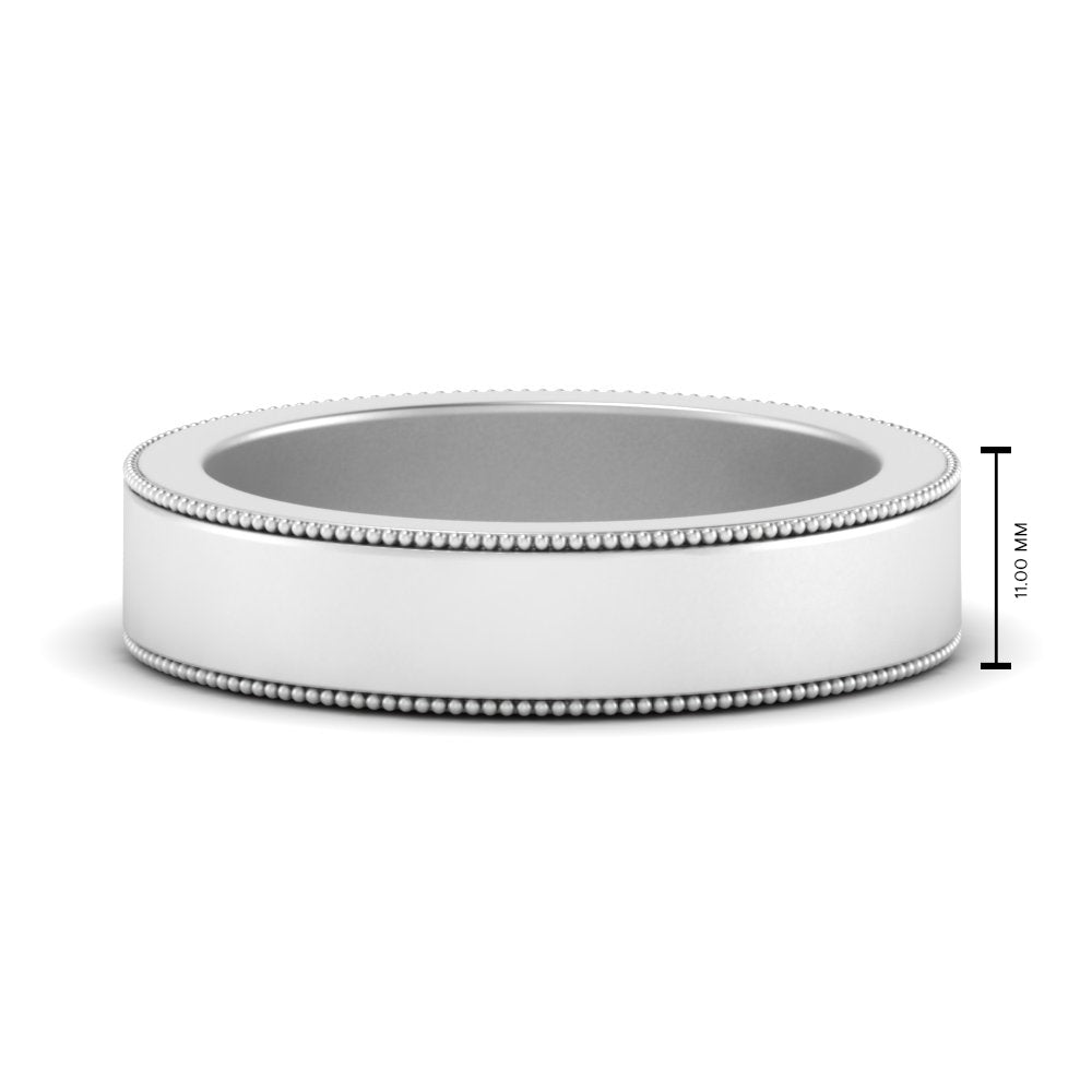 Flat Milgrain Mens Wedding Band