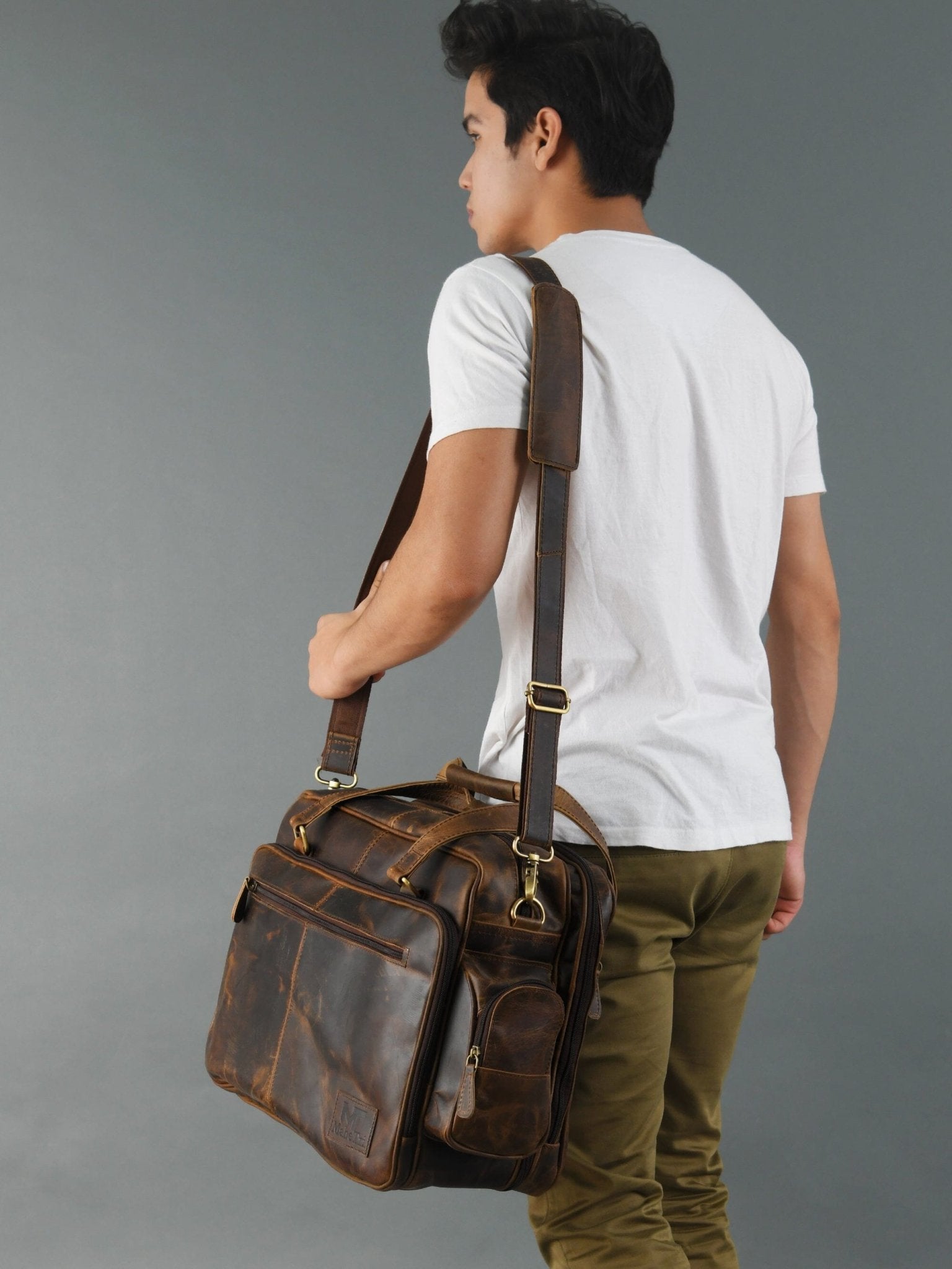 Floyd Handmade Buffalo Leather Office Briefcase - Overture Gifts