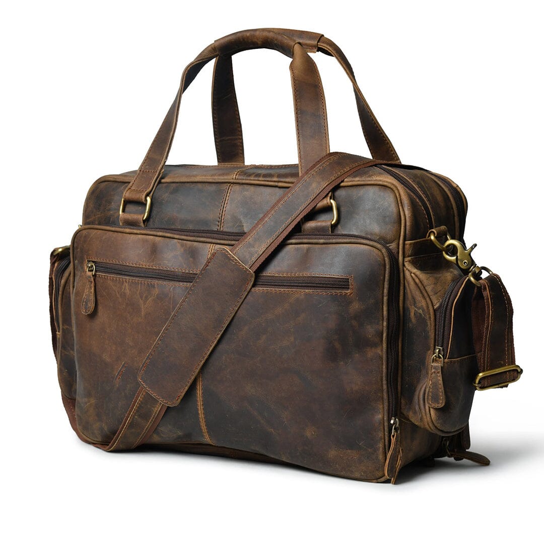 Floyd Handmade Buffalo Leather Office Briefcase - Overture Gifts