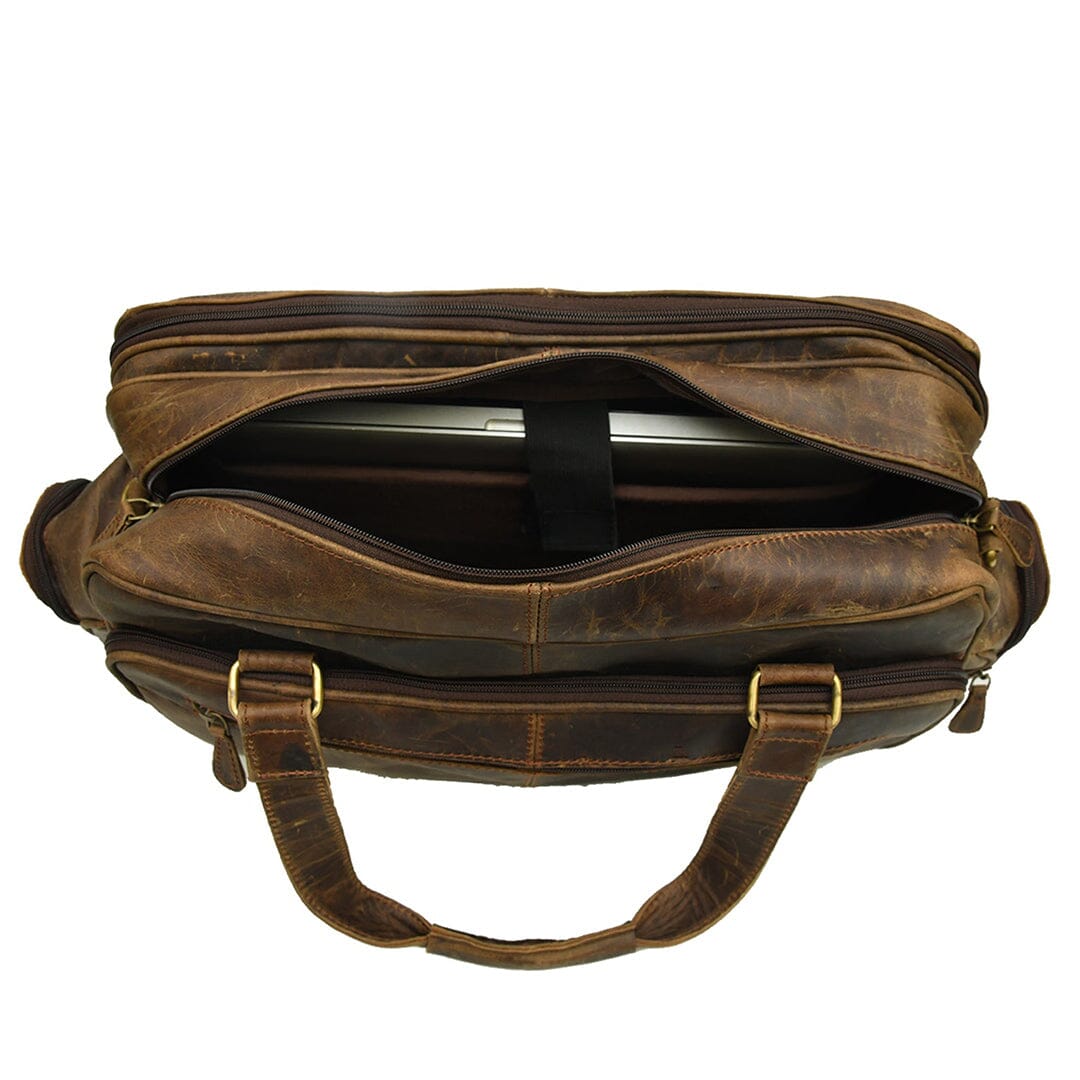 Floyd Handmade Buffalo Leather Office Briefcase - Overture Gifts