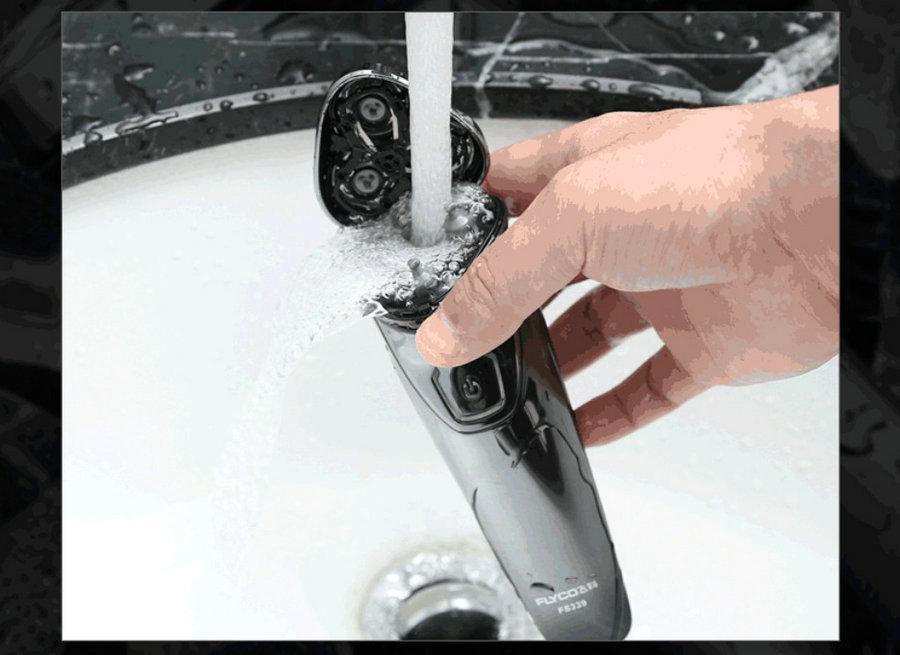 FLYCO Washable Rechargeable Rotary Men's Electric Shaver Razor with 3D Floating FS336 - Overture Gifts