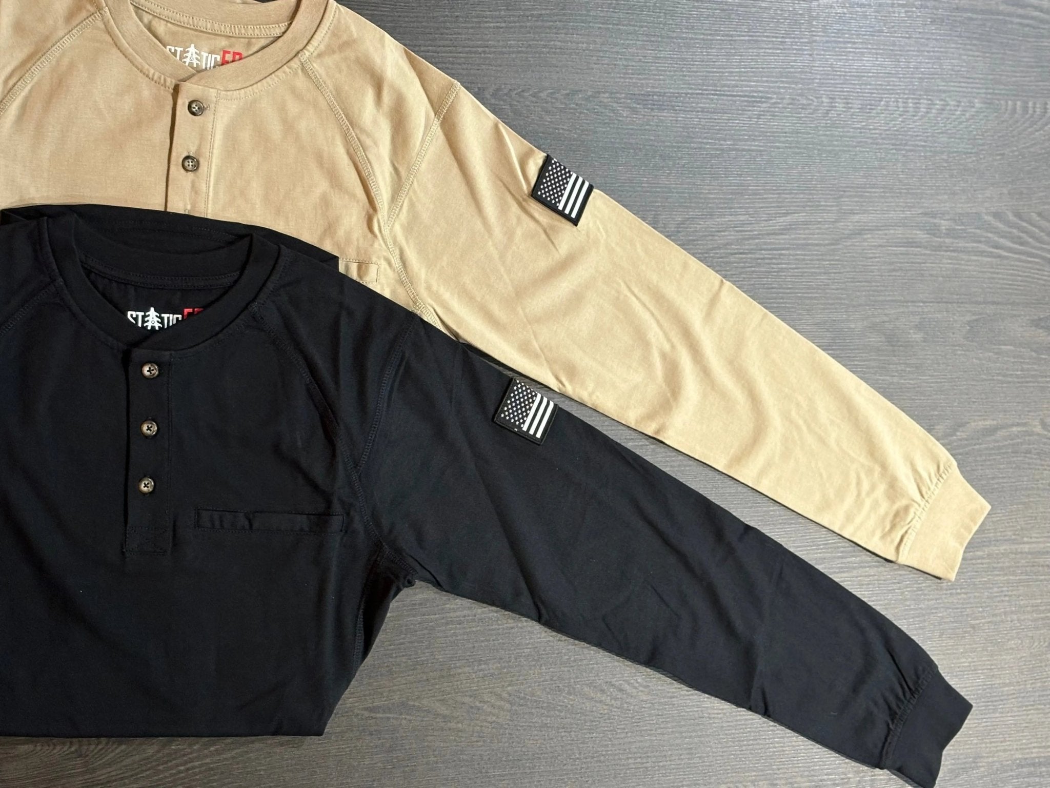 FR 3-Button Henley Shirt - Tan - Overture Gifts