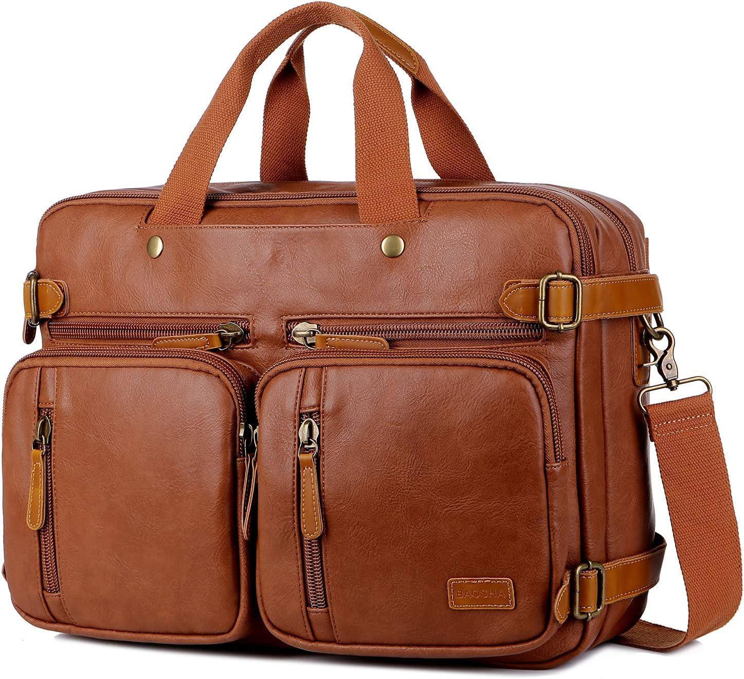 Men's Leather Messenger Bag – Convertible Work Carry