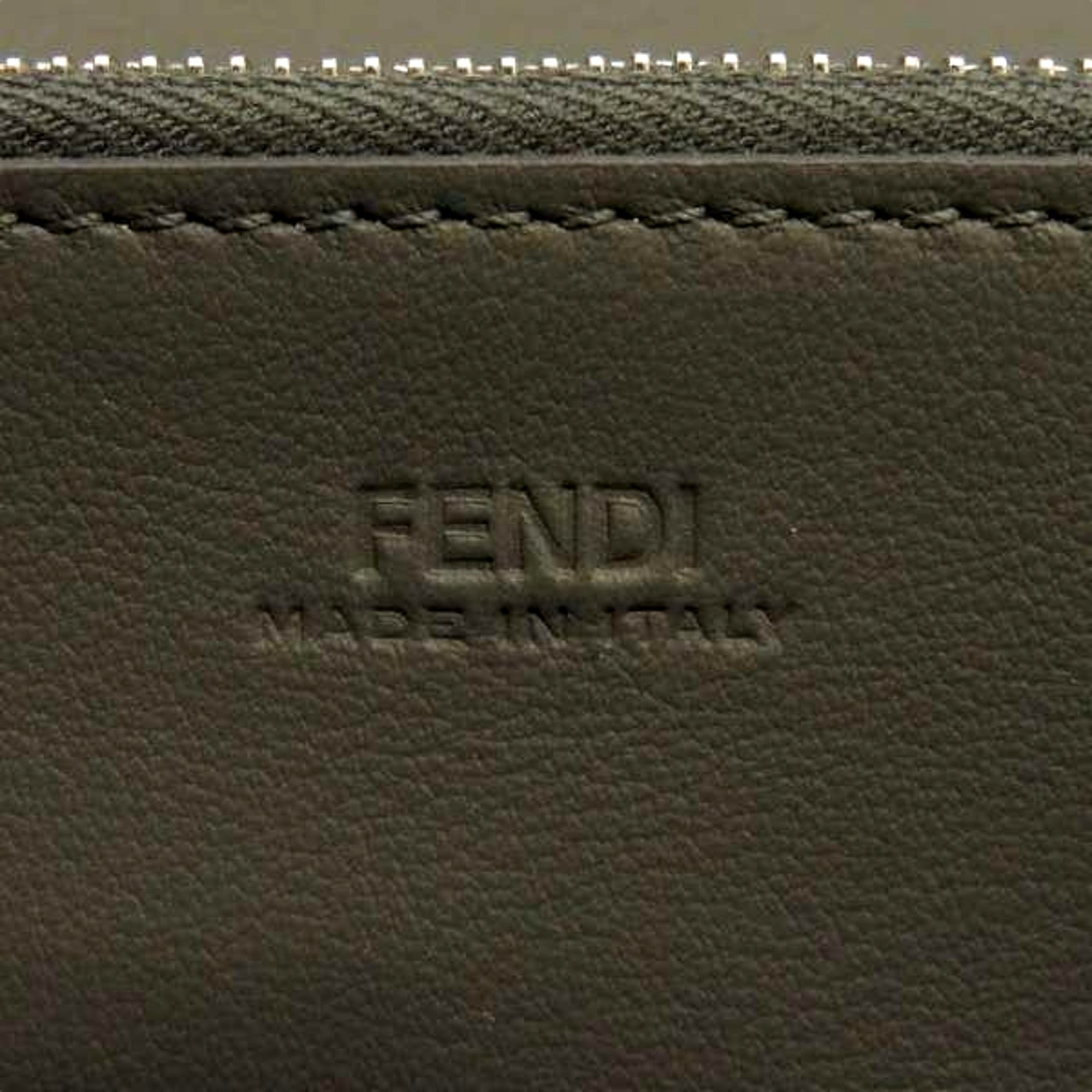 Fendi Peekaboo Turn Lock Black Grained Leather Continental Long Wallet Silver Hardware