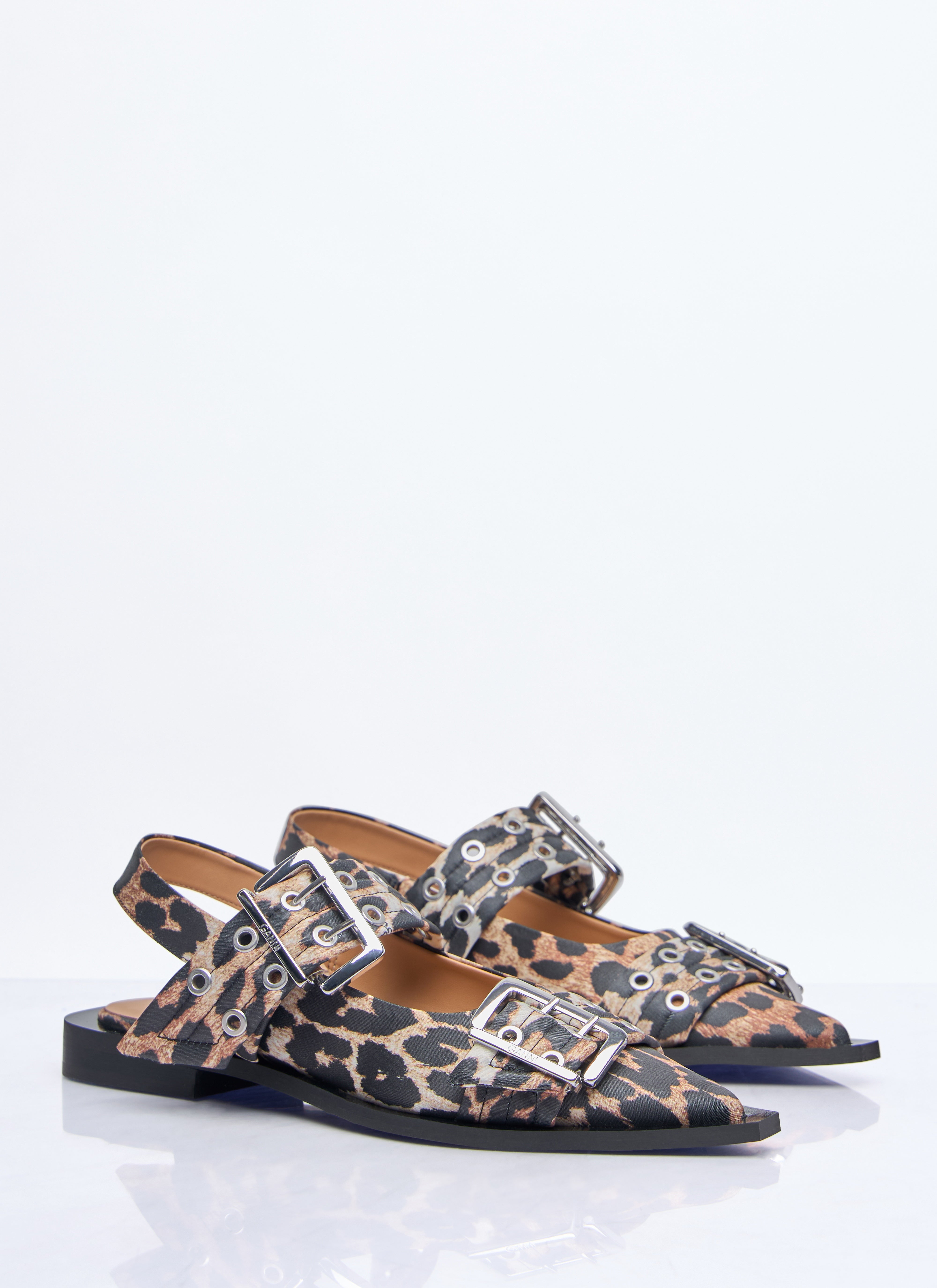 Ganni Women Feminine Buckle Ballerina Flats