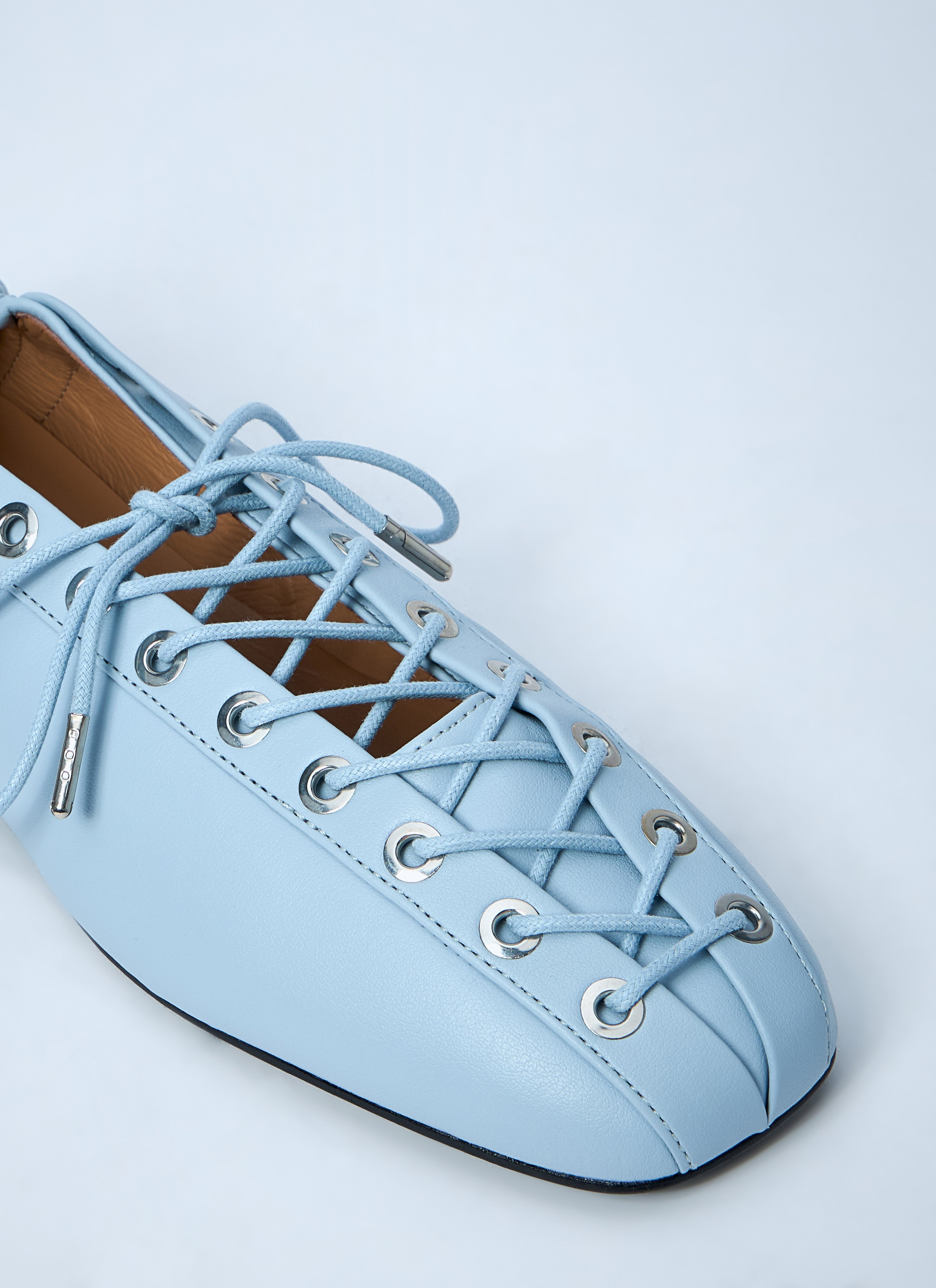 Ganni Women Eyelets Lace Up Ballerina