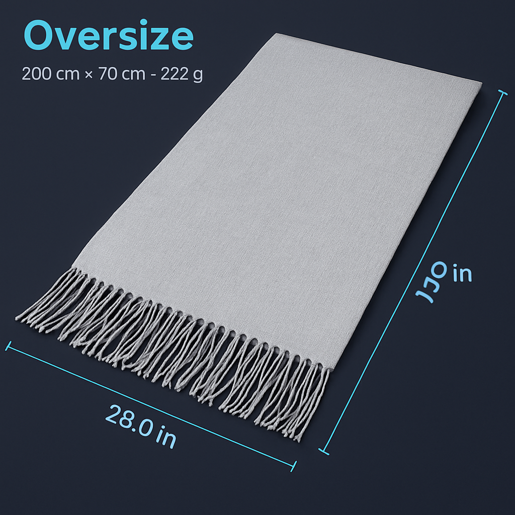 Mens Womens Oversize Cashmere Wool Shawl Wraps Blanket Winter Solid Scarf Soft Pashmina 79" X 28"