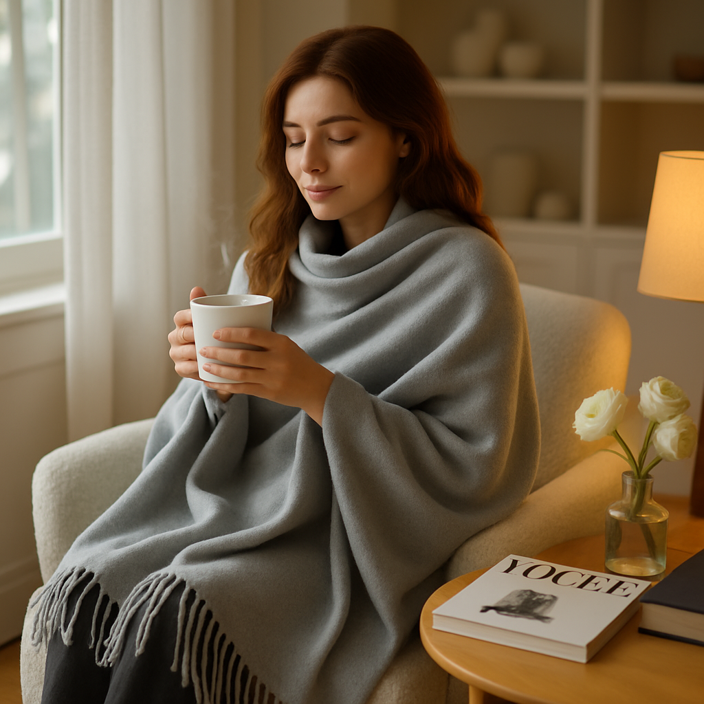 Mens Womens Oversize Cashmere Wool Shawl Wraps Blanket Winter Solid Scarf Soft Pashmina 79" X 28"