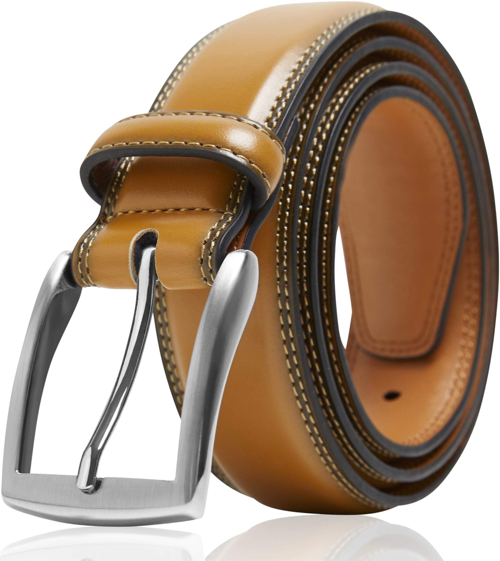 Genuine Leather Belt for Men – Zinc Alloy Buckle, 1.25" Strap - Overture Gifts