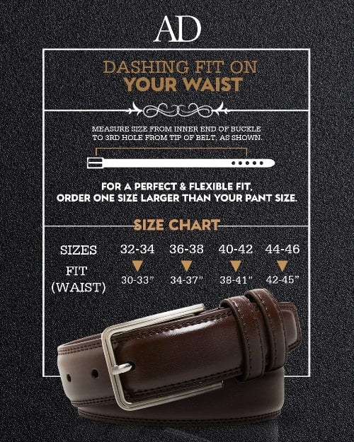 Genuine Leather Belt for Men – Zinc Alloy Buckle, 1.25" Strap - Overture Gifts