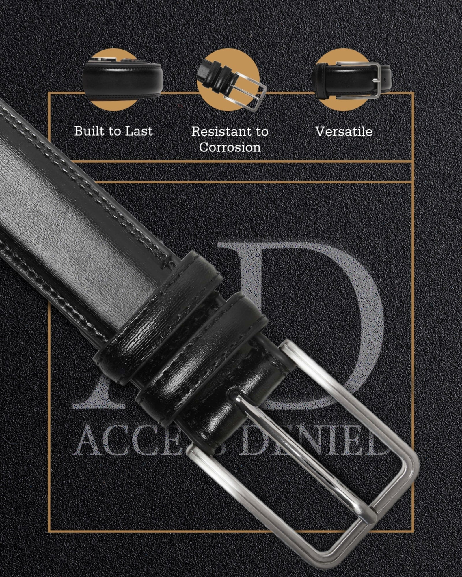 Genuine Leather Belt for Men – Zinc Alloy Buckle, 1.25" Strap - Overture Gifts