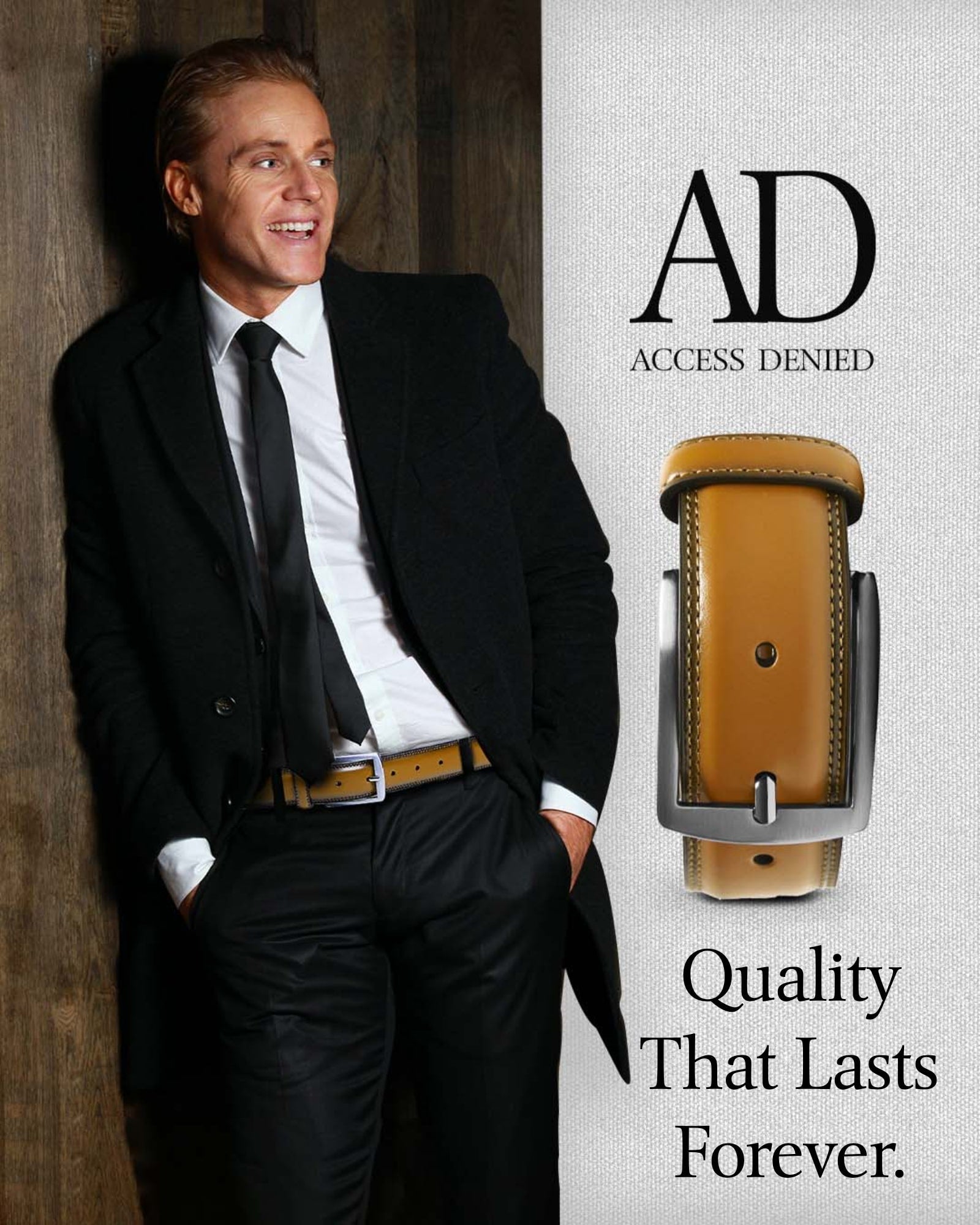 Genuine Leather Belt for Men – Zinc Alloy Buckle, 1.25" Strap - Overture Gifts