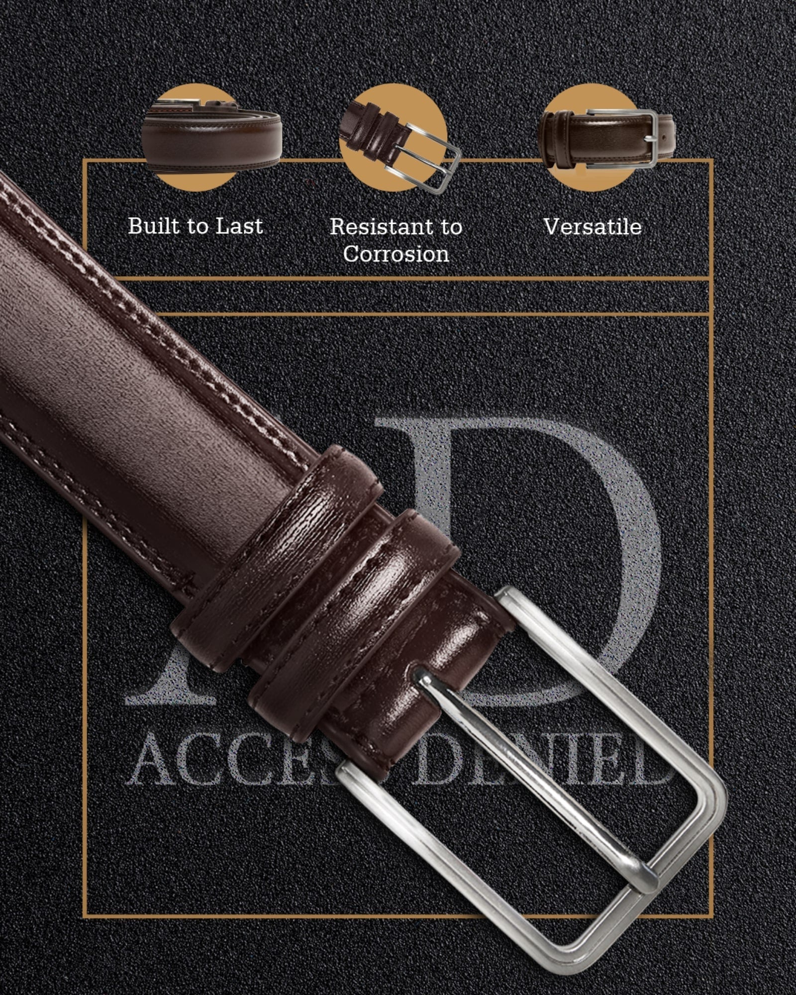 Genuine Leather Belt for Men – Zinc Alloy Buckle, 1.25" Strap - Overture Gifts