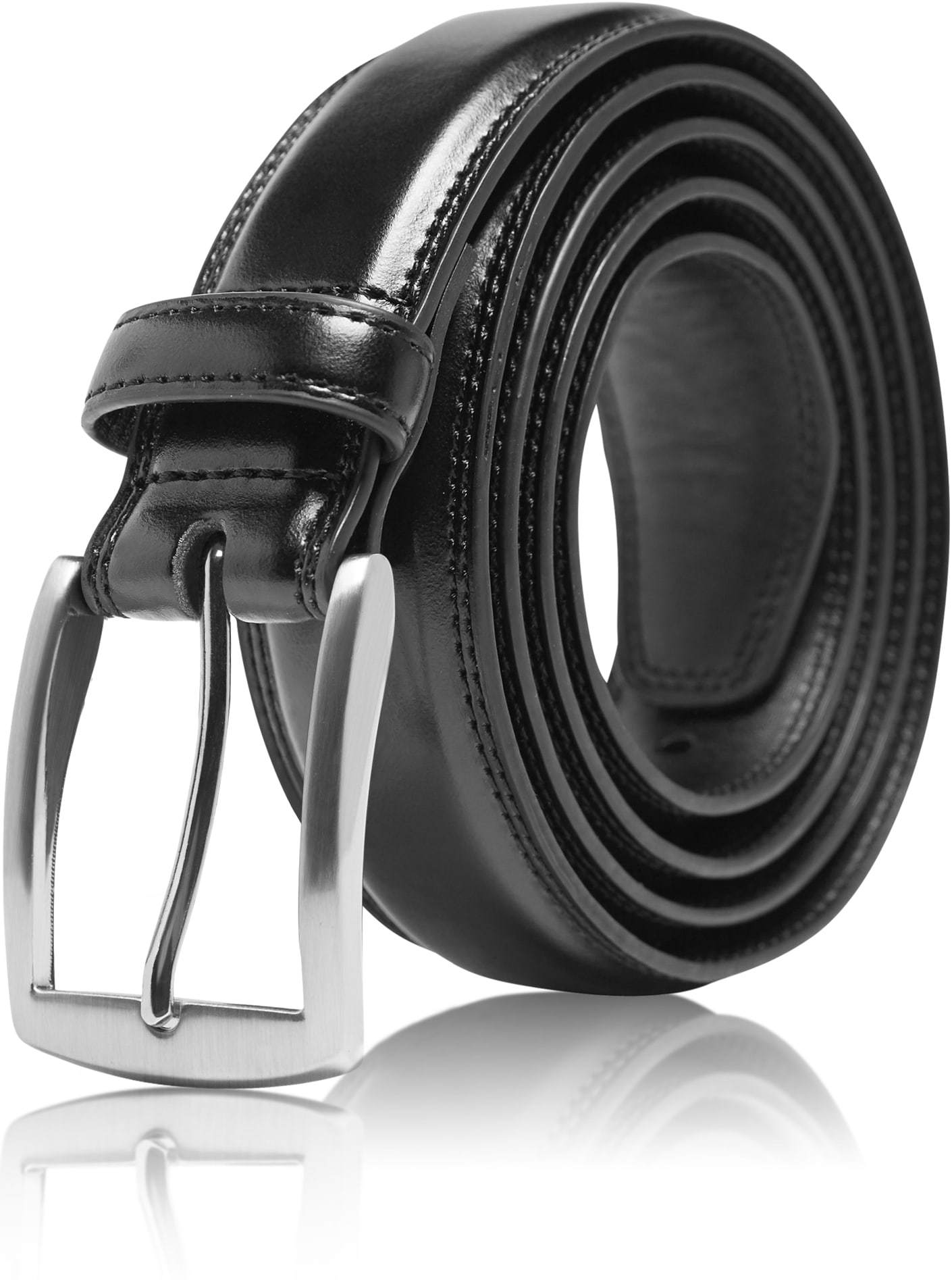 Genuine Leather Belt for Men – Zinc Alloy Buckle, 1.25" Strap - Overture Gifts