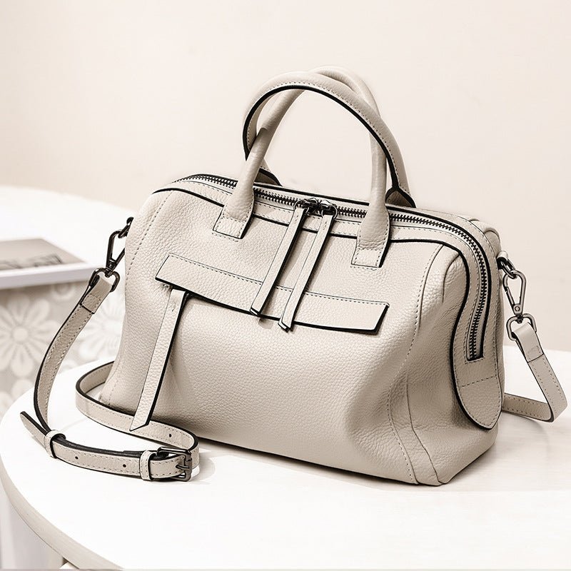Genuine Leather big tote purse Boston shoulder bag 7533 - Overture Gifts