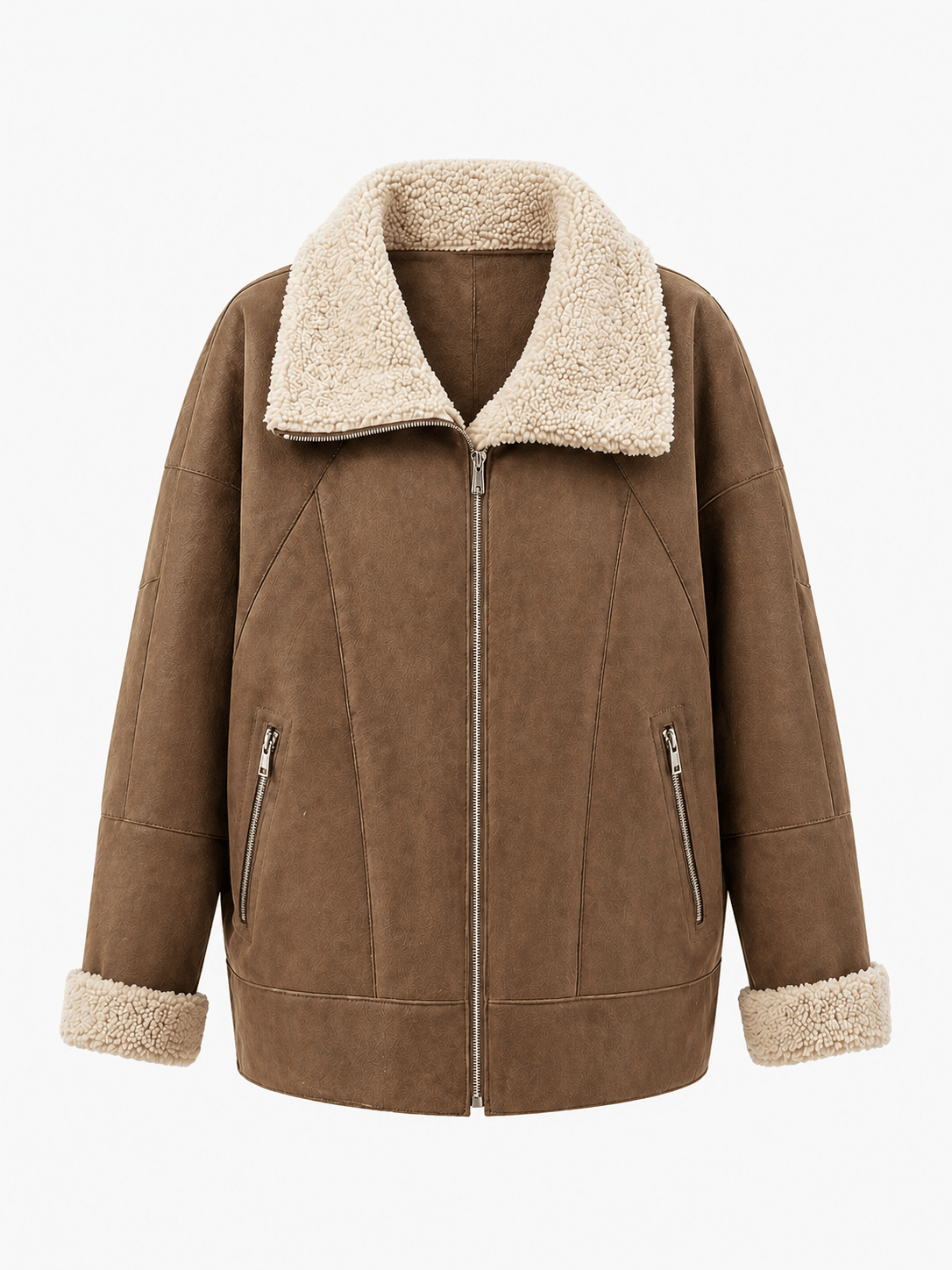 Genuine Shearling Lamb Leather Jacket in Cognac - Overture Gifts