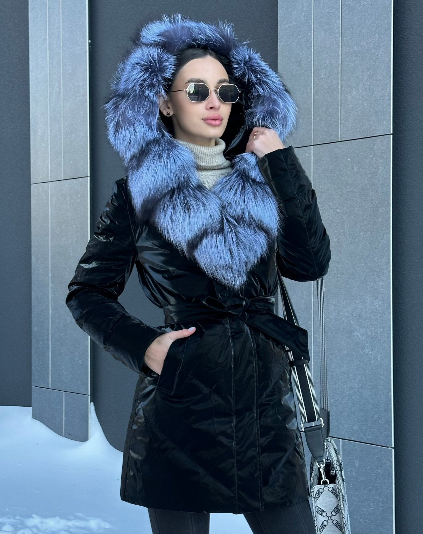 Genuine Silver Fox Fur Down Fill Coat - Overture Gifts