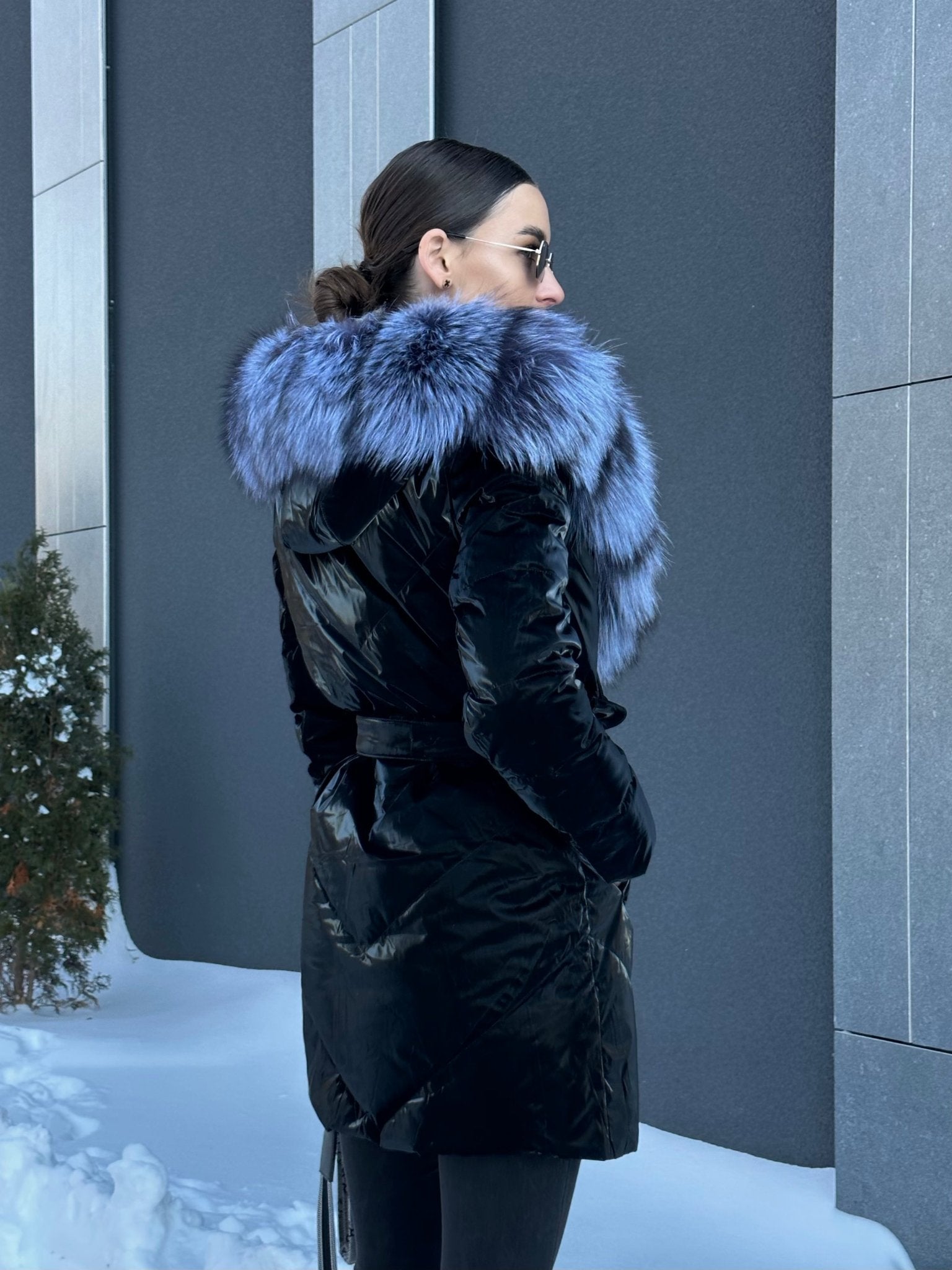 Genuine Silver Fox Fur Down Fill Coat - Overture Gifts
