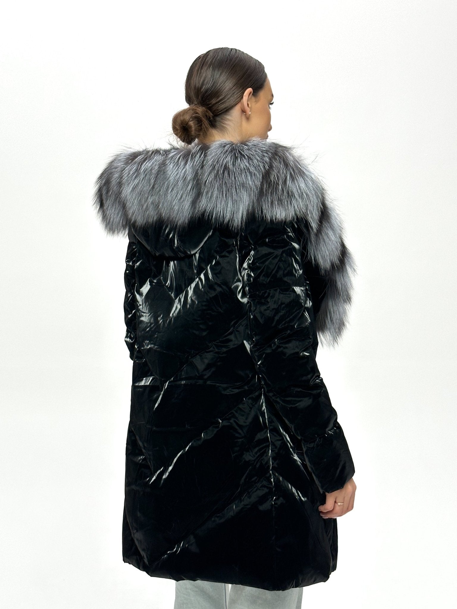 Genuine Silver Fox Fur Down Fill Coat - Overture Gifts