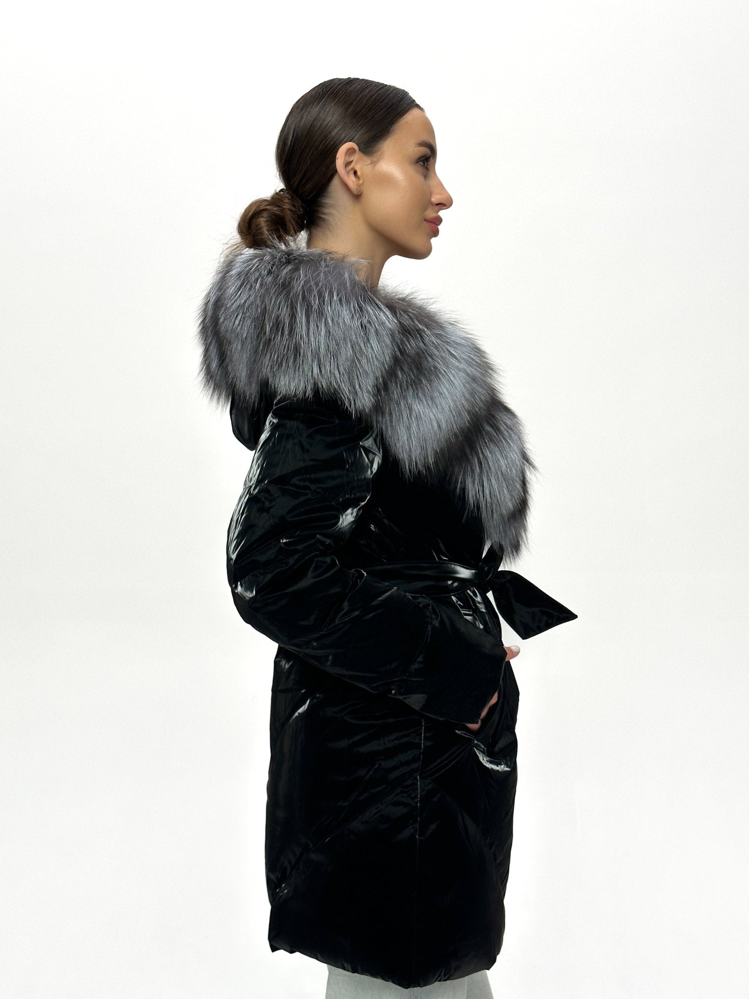 Genuine Silver Fox Fur Down Fill Coat - Overture Gifts
