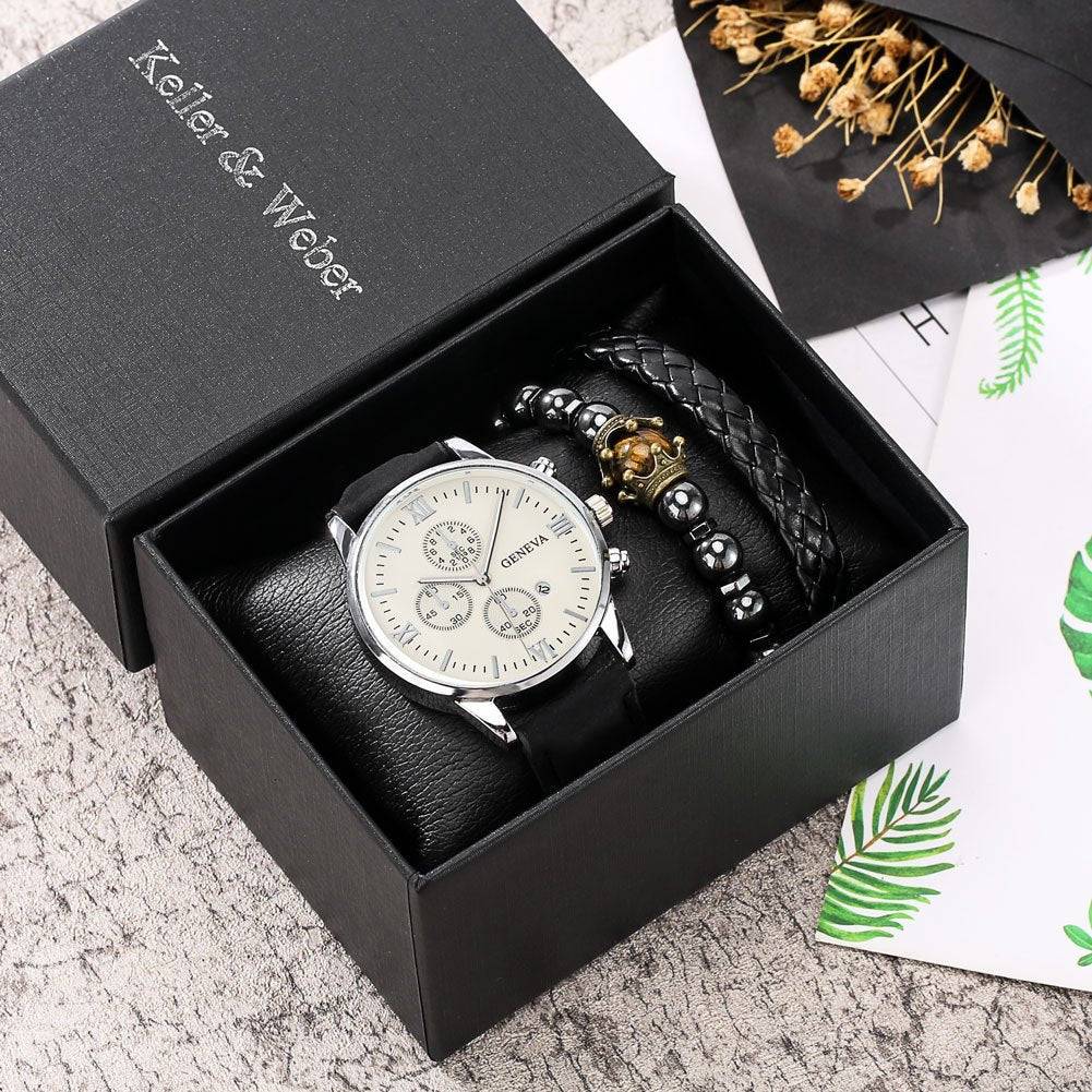 Gift Box Set Men's Quartz Watch Bracelet Fashion - Overture Gifts