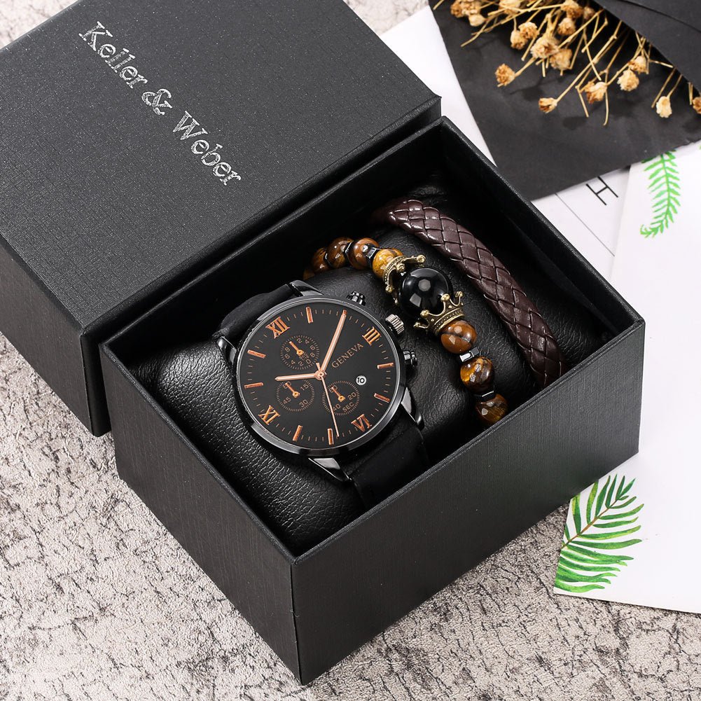 Gift Box Set Men's Quartz Watch Bracelet Fashion - Overture Gifts