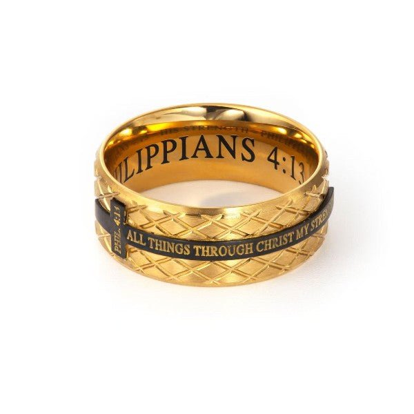 Gold Diamond Back Cross Ring - Overture Gifts