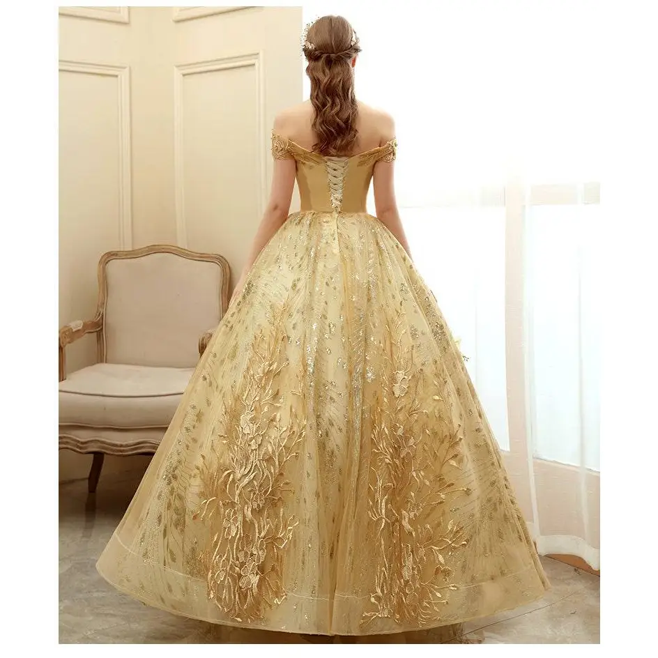 Gold Floral Solo Performance Costume Tutu