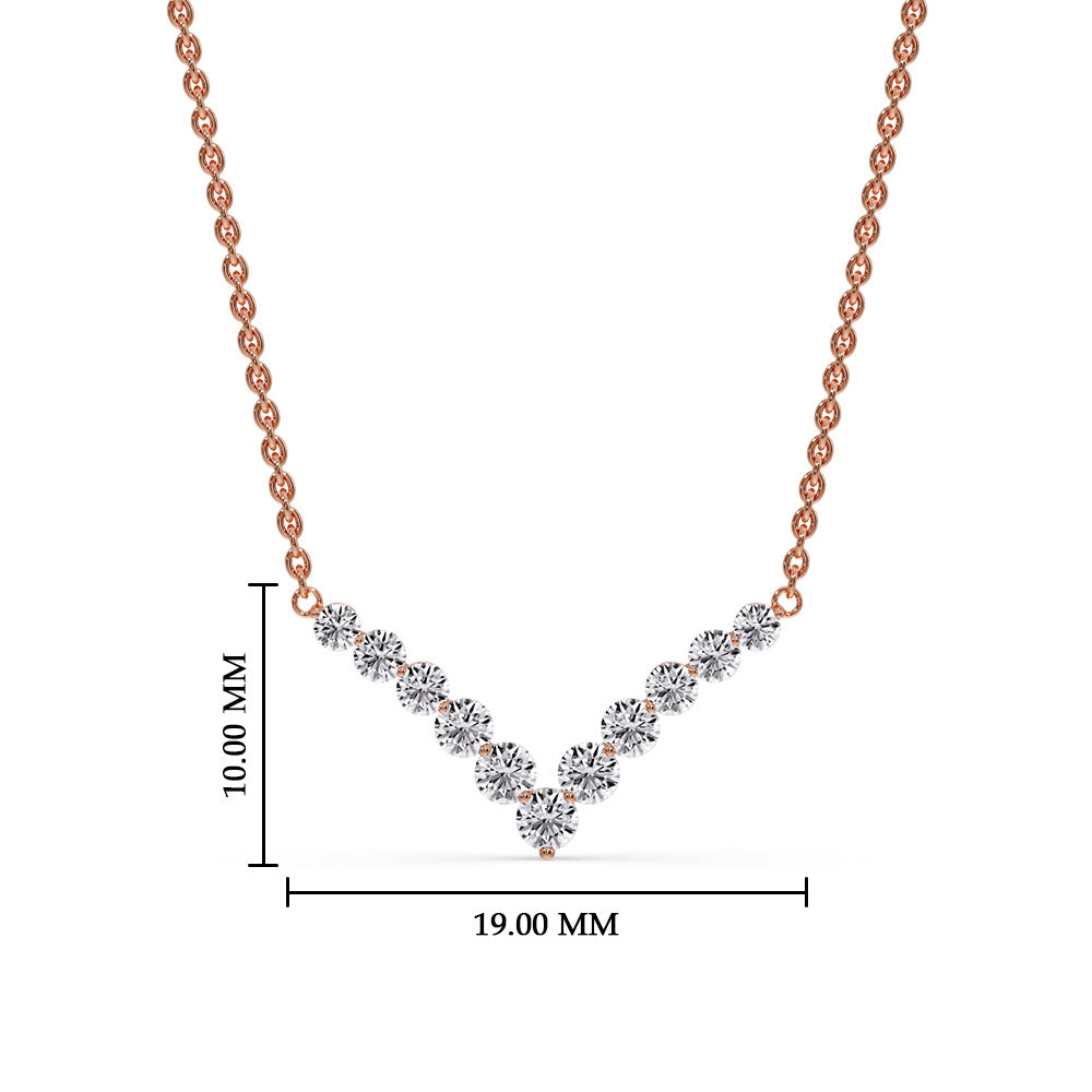 Round Graduated V-Necklace