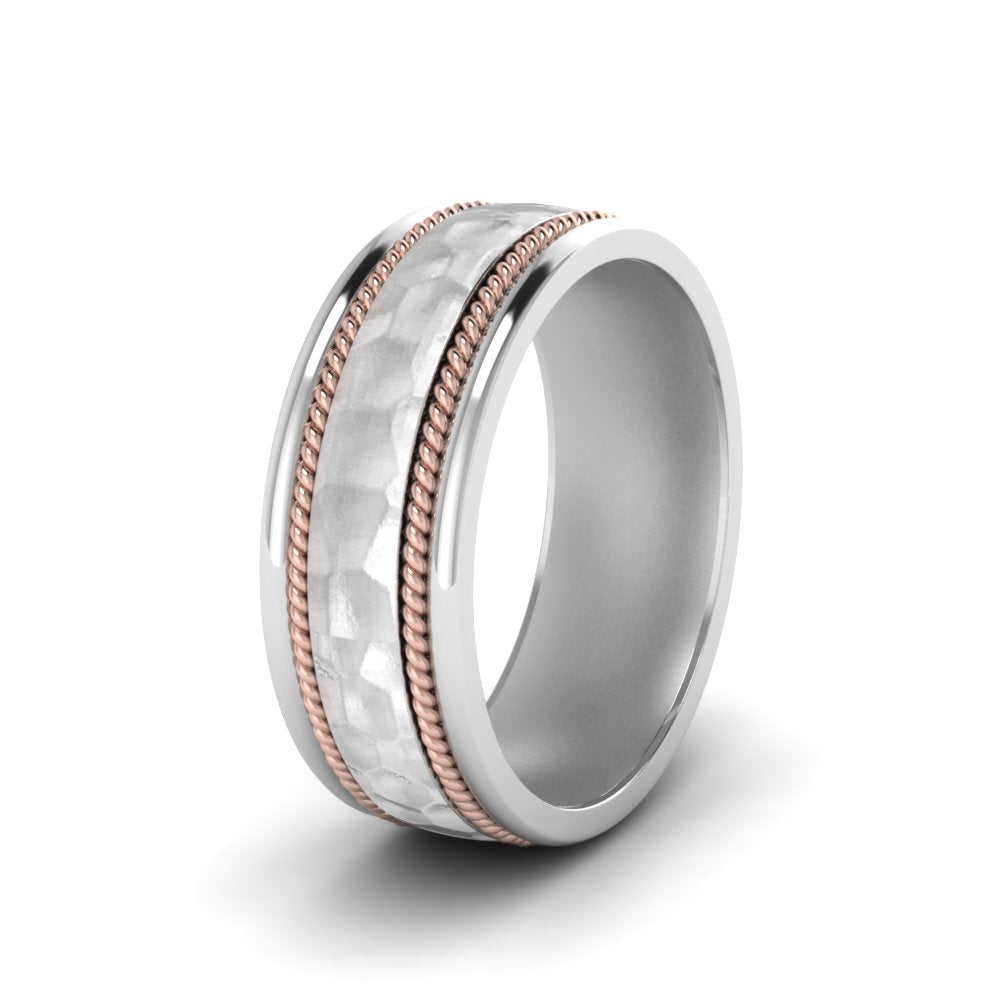 Hammered 2 Tone Mens Band