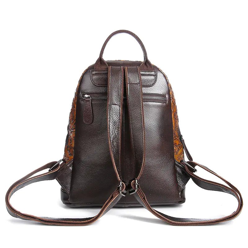 Hand Tooled Paulson/Baoerson Genuine Leather Backpack - Overture Gifts