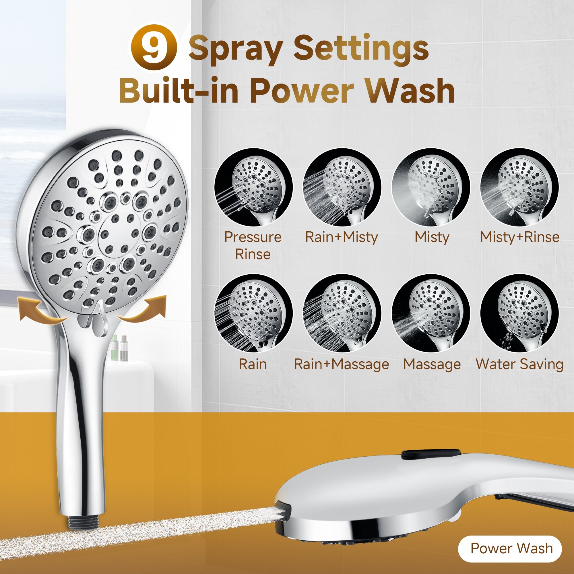 Shower System With Rain shower and Handheld Shower head,Hose