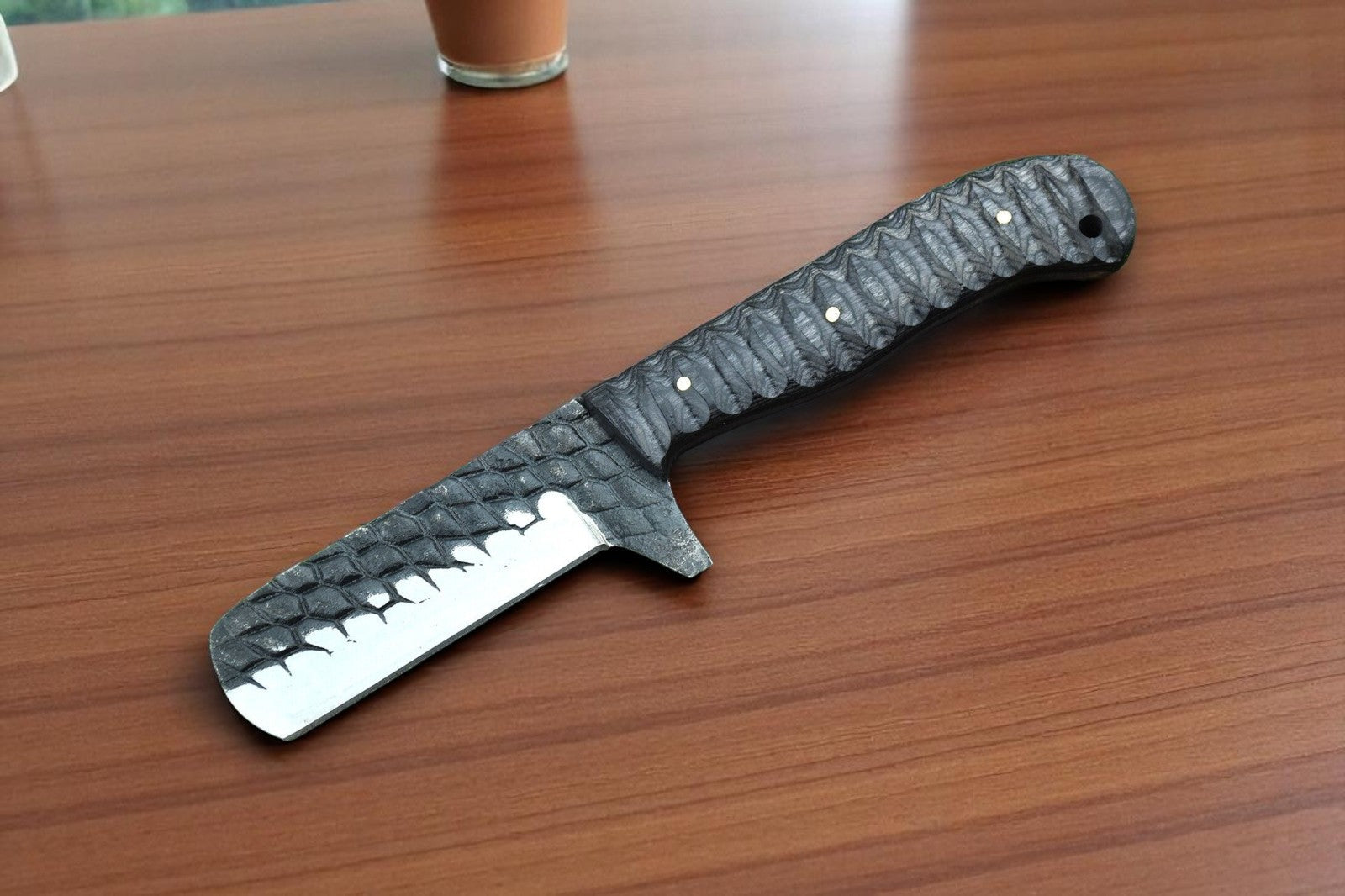 Handmade 1095 Forged Steel Bull Cutter Knife – 8.5" with Sheath - Overture Gifts