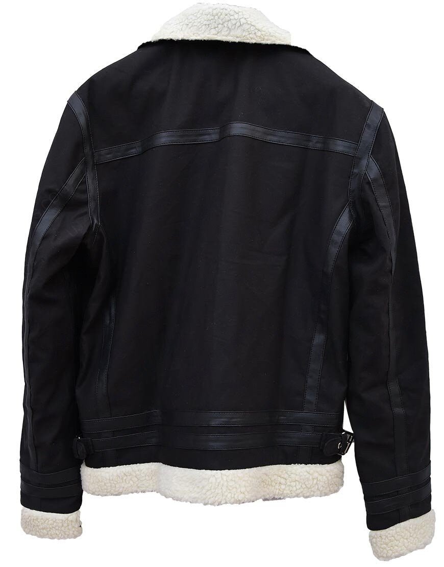 Handmade B3 Aviation Synthetic Fur Bomber Jacket Leather Coat - Overture Gifts