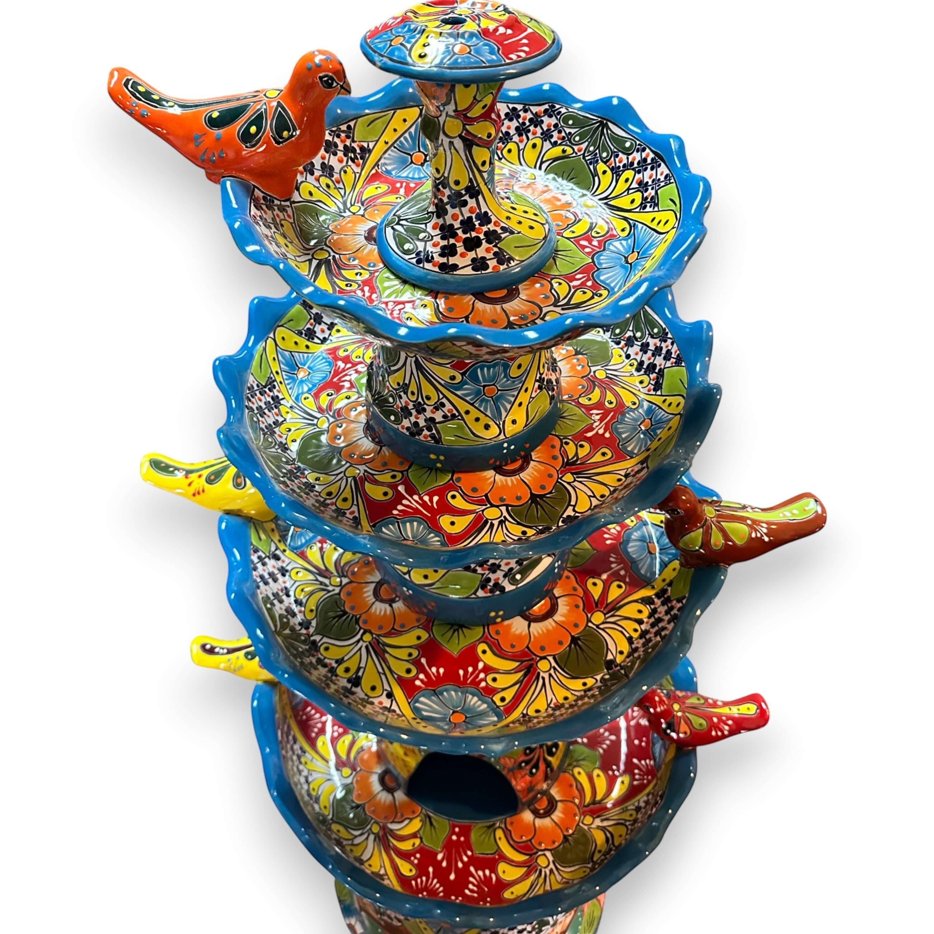 Grand Talavera Garden Fountain | Handmade Mexican Art
