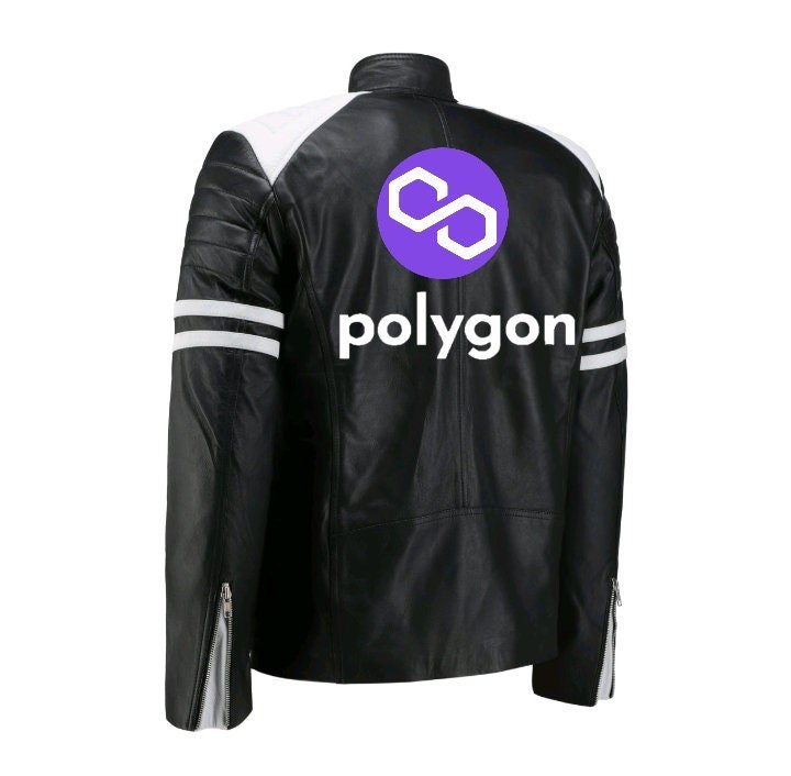 Handmade Polygon Bomber Leather Jacket White Stripes - Overture Gifts
