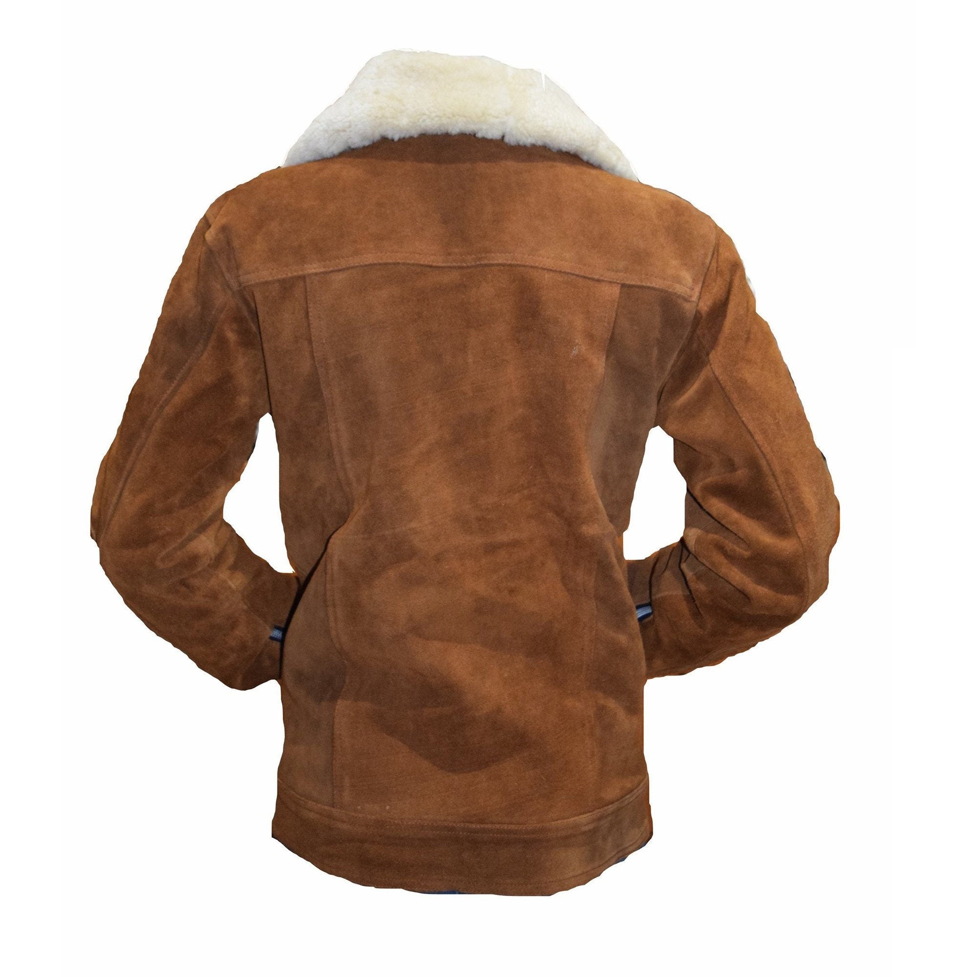 Handmade Suede Bomber Leather Jacket With Fur Collar - Overture Gifts