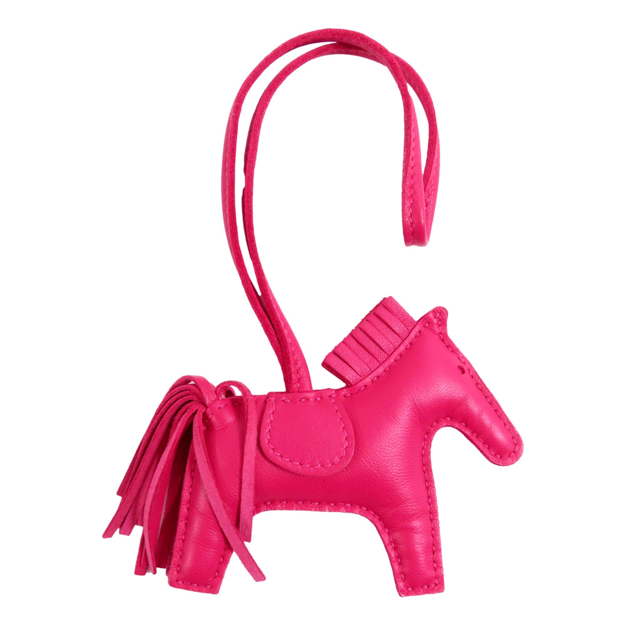 Hermes Rodeo Pink Soft Leather Horse Charm Keychain