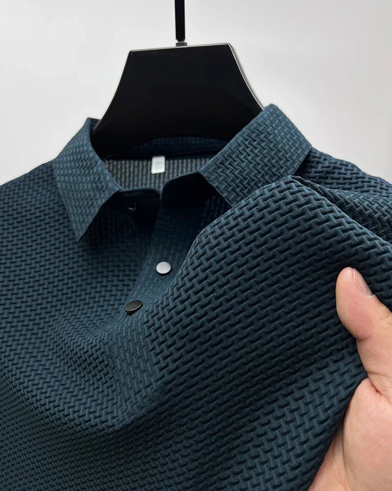 High-end ice silk elastic Polo shirt New summer T-shirt trend Breathable men's clothing Business short sleeve luxury top - Overture Gifts