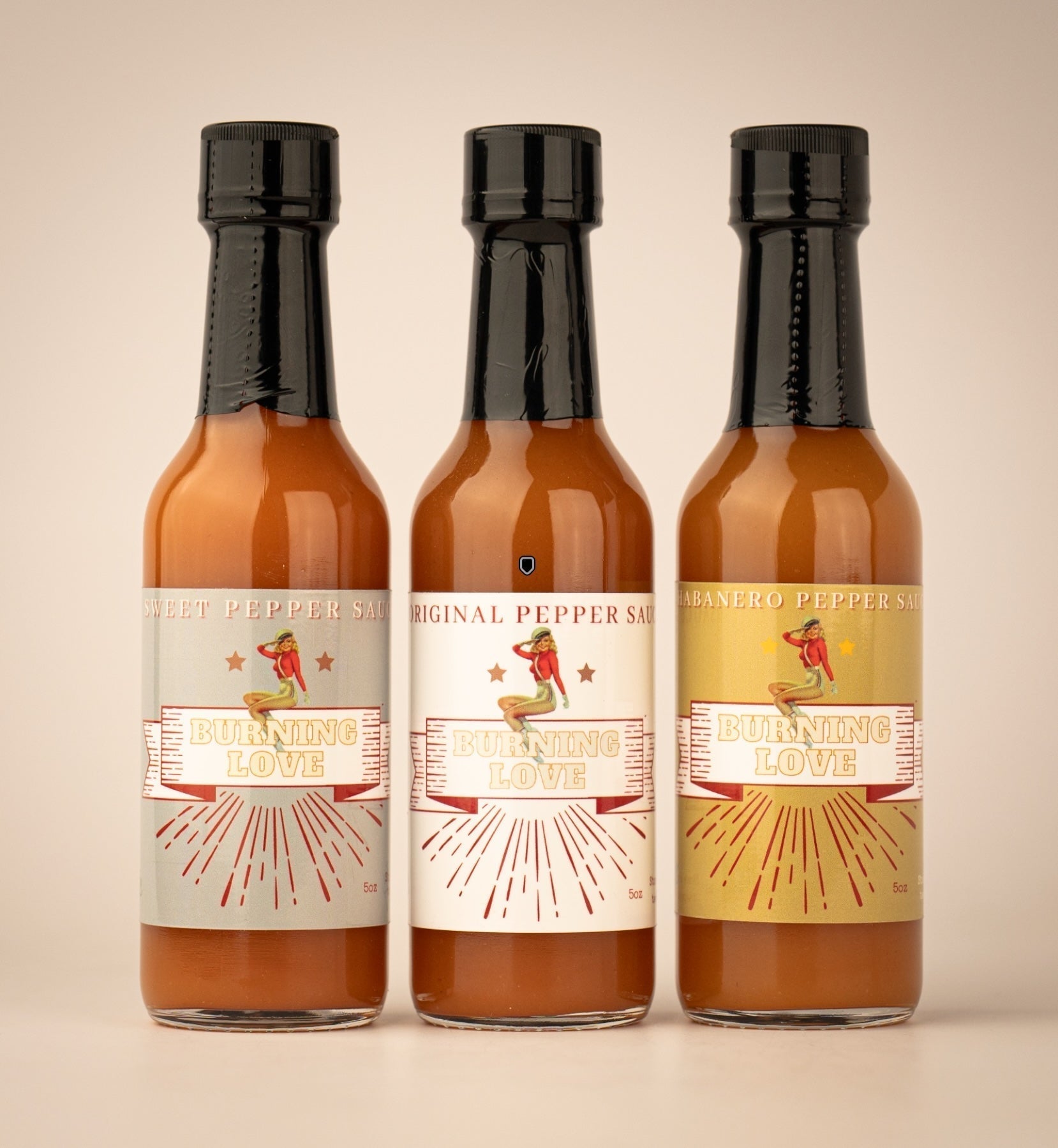 Hot Sauce 3-Pack Gift Set - Original, Habanero & Sweet Heat | Small Batch Restaurant Made | Lady May - Overture Gifts
