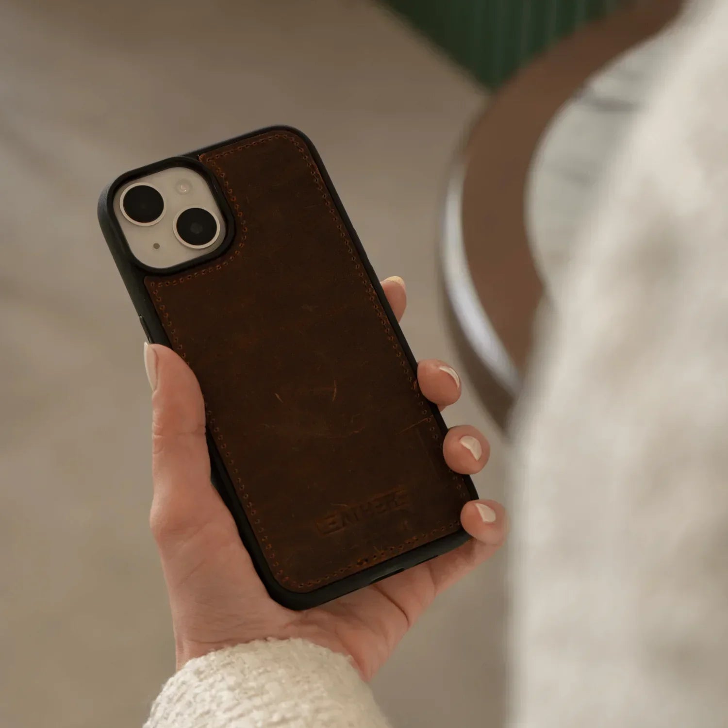 iPhone 16 Series Red Leather Wallet Case - New York