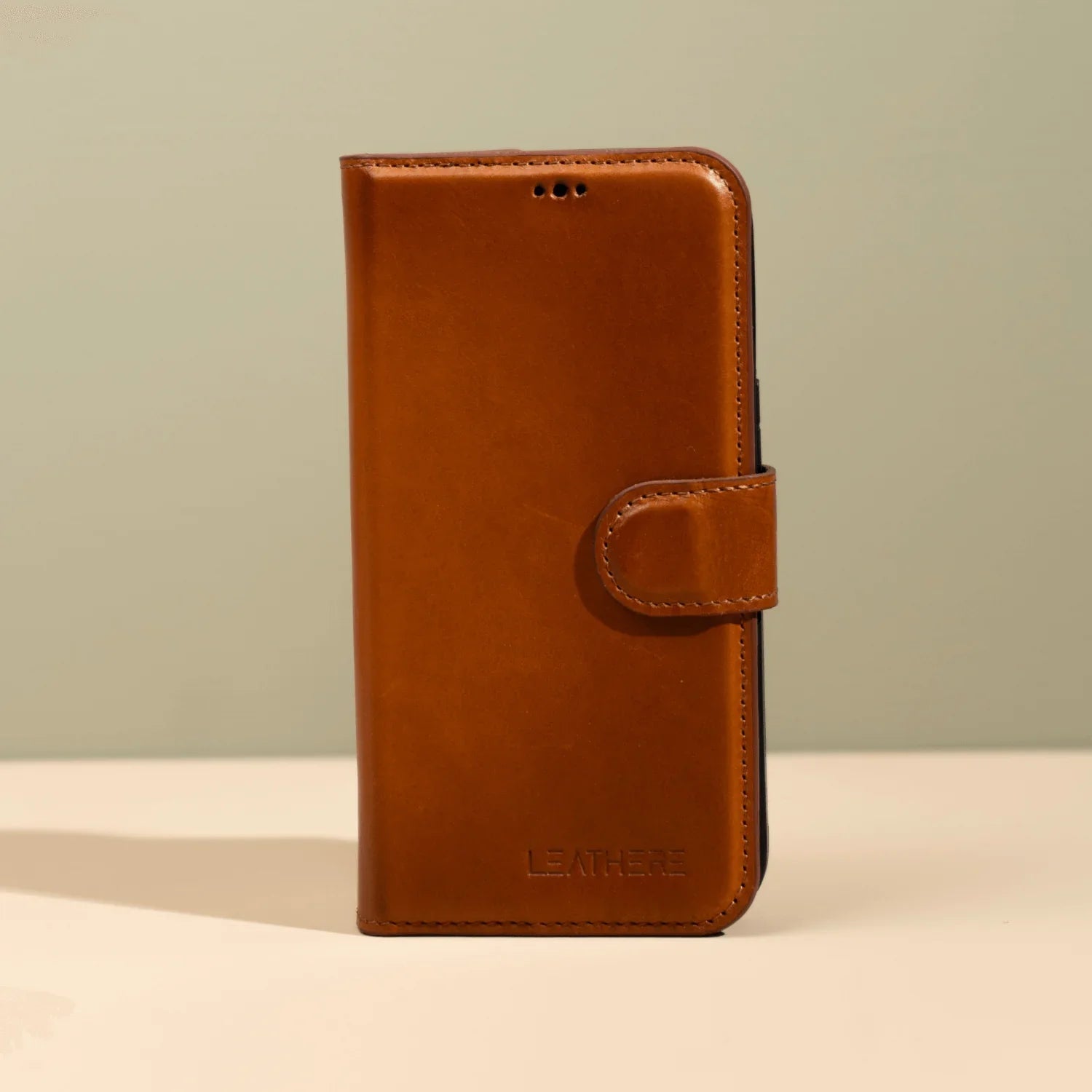 iPhone 16 Series Rustic Brown Leather Wallet Case - New York