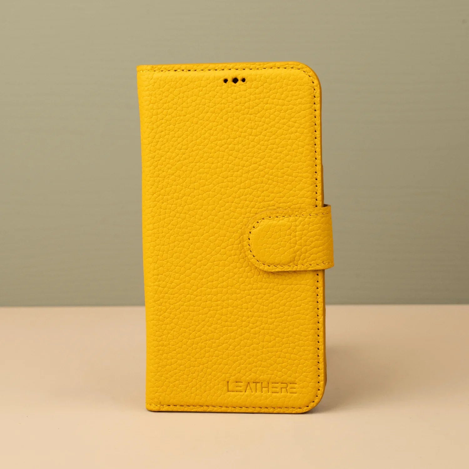 iPhone 16 Series Yellow Leather Wallet Case - New York